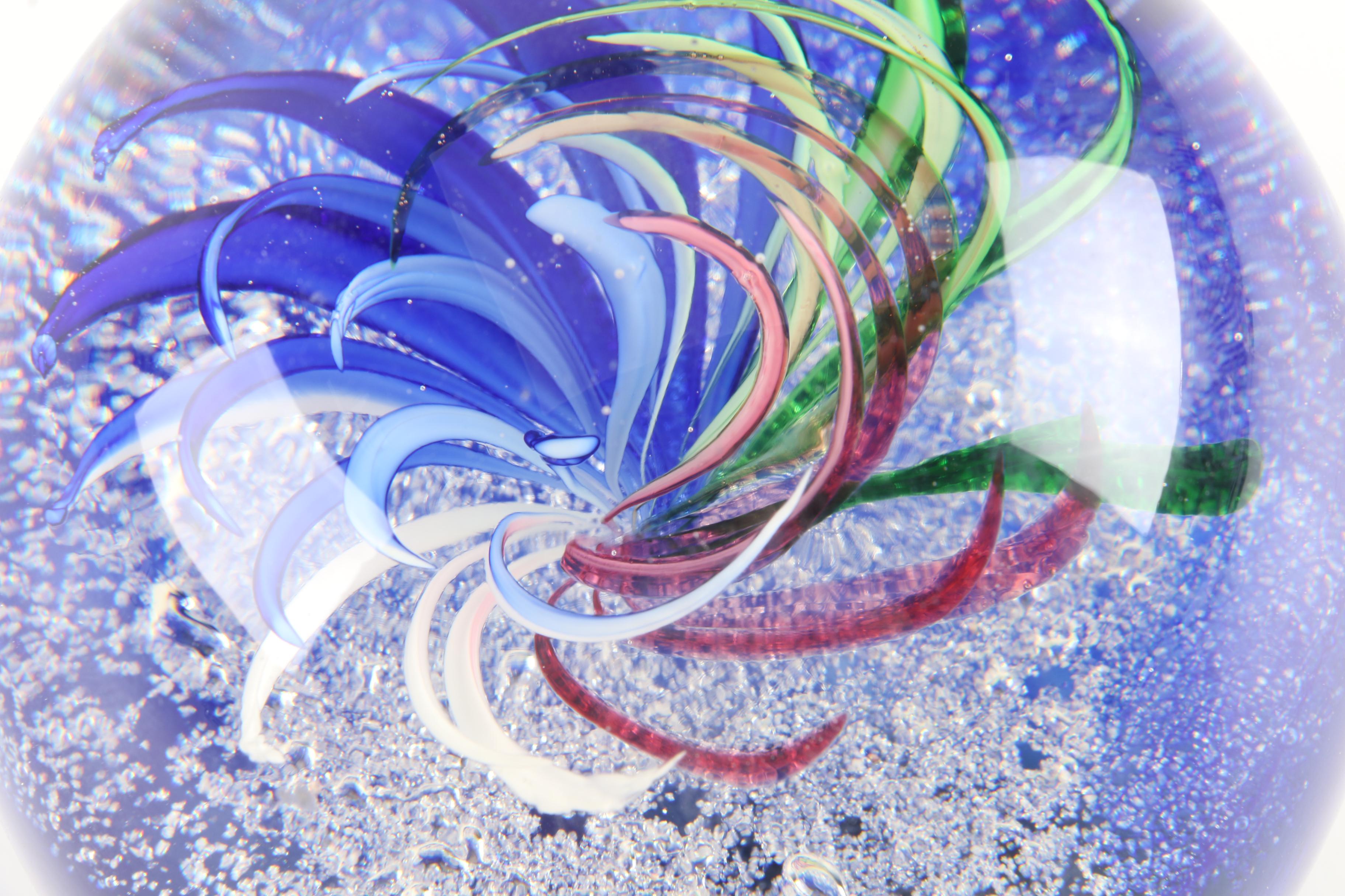 Multi-Color Tumbleweed Art Glass Paperweight by Dynasty Gallery