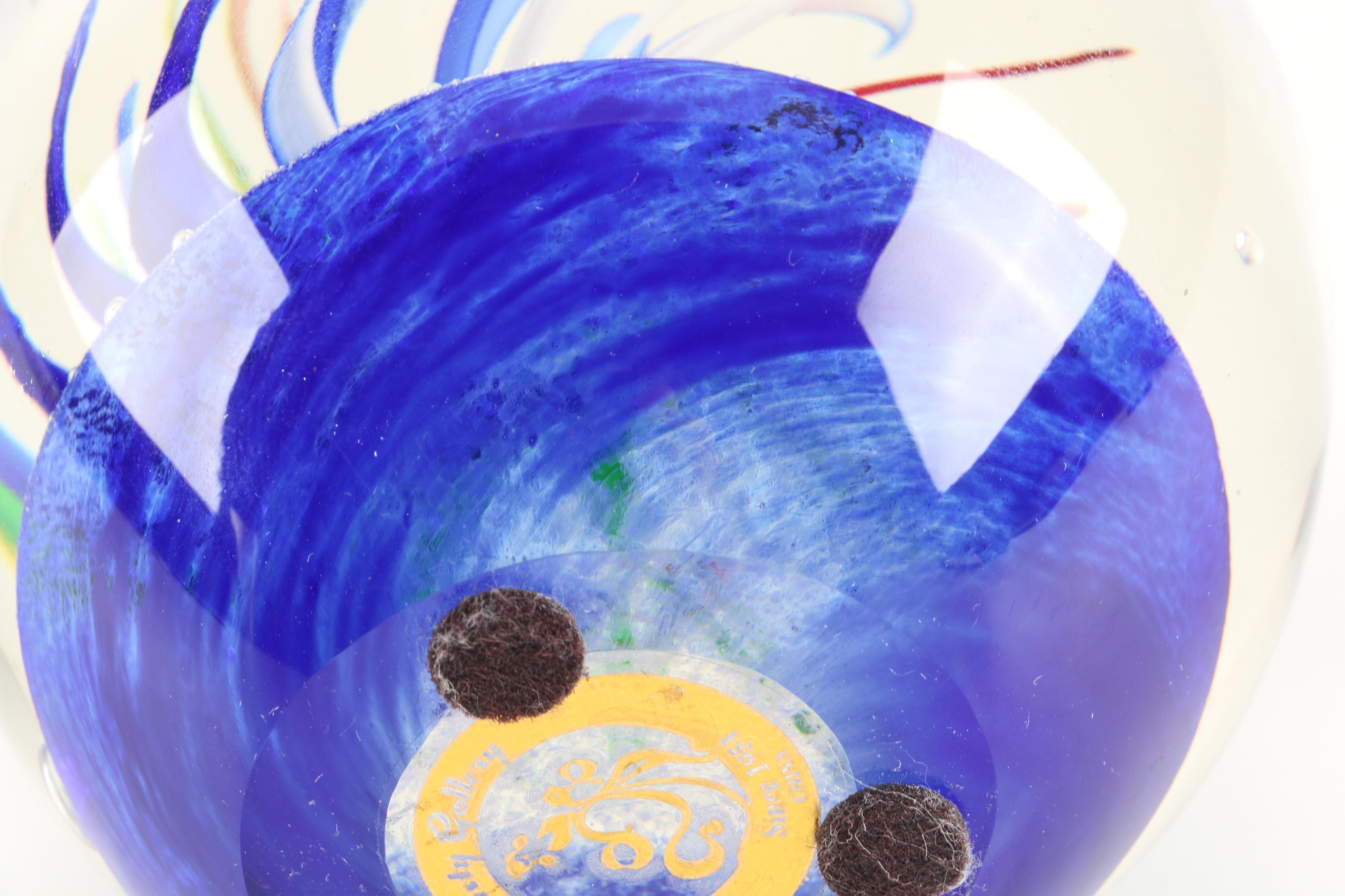 Multi-Color Tumbleweed Art Glass Paperweight by Dynasty Gallery