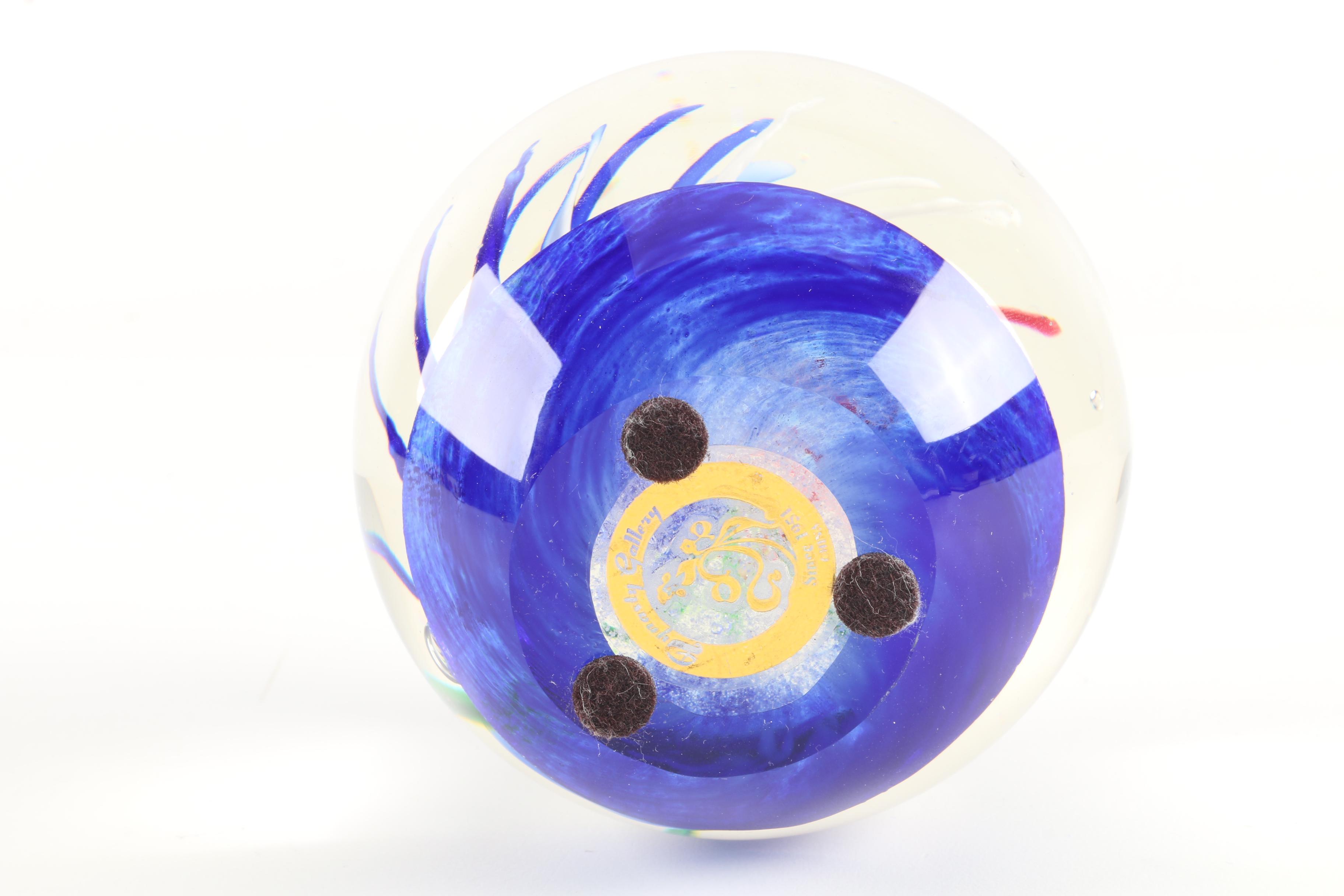 Multi-Color Tumbleweed Art Glass Paperweight by Dynasty Gallery