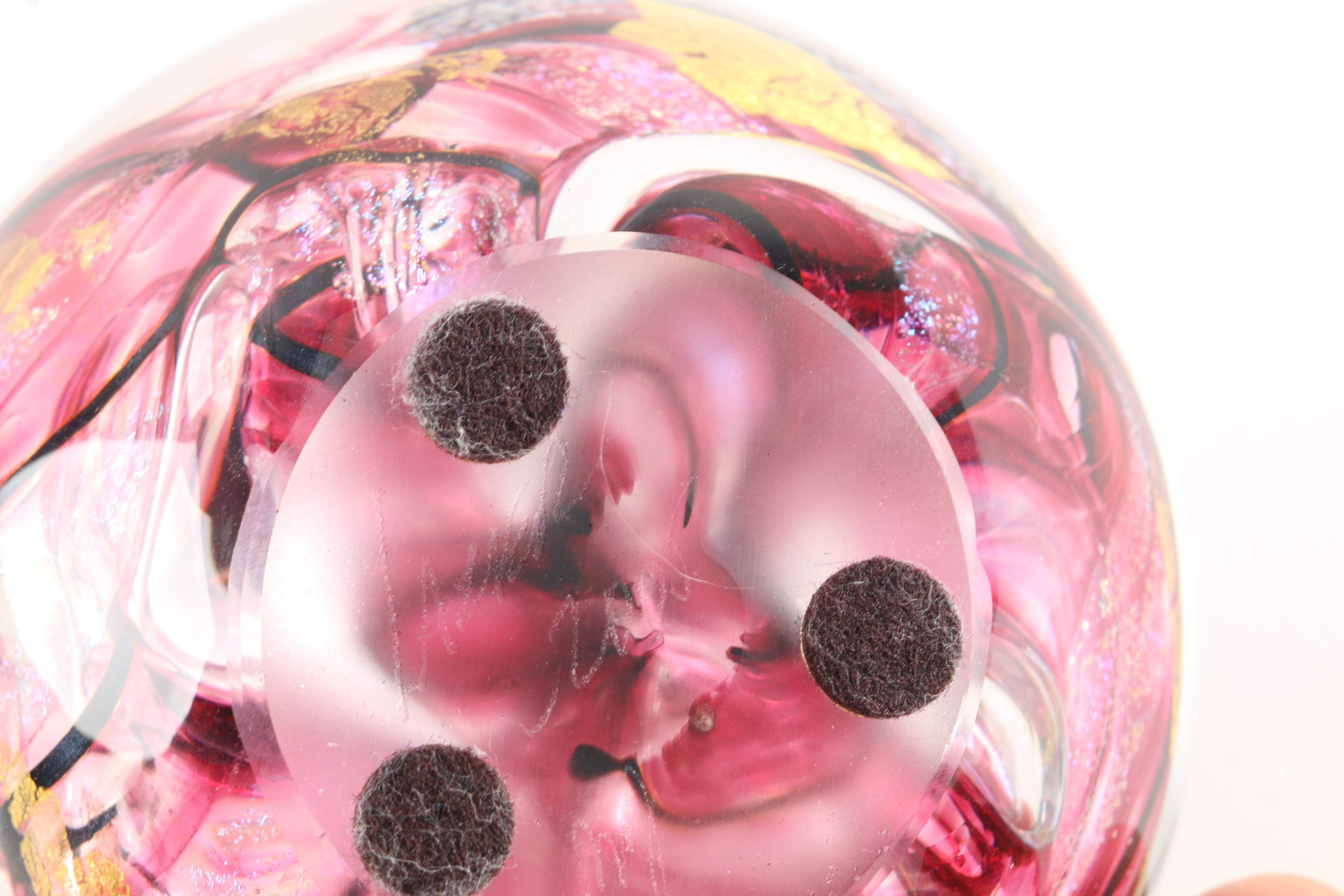 2005 Lauer Signed Art Glass Paperweight