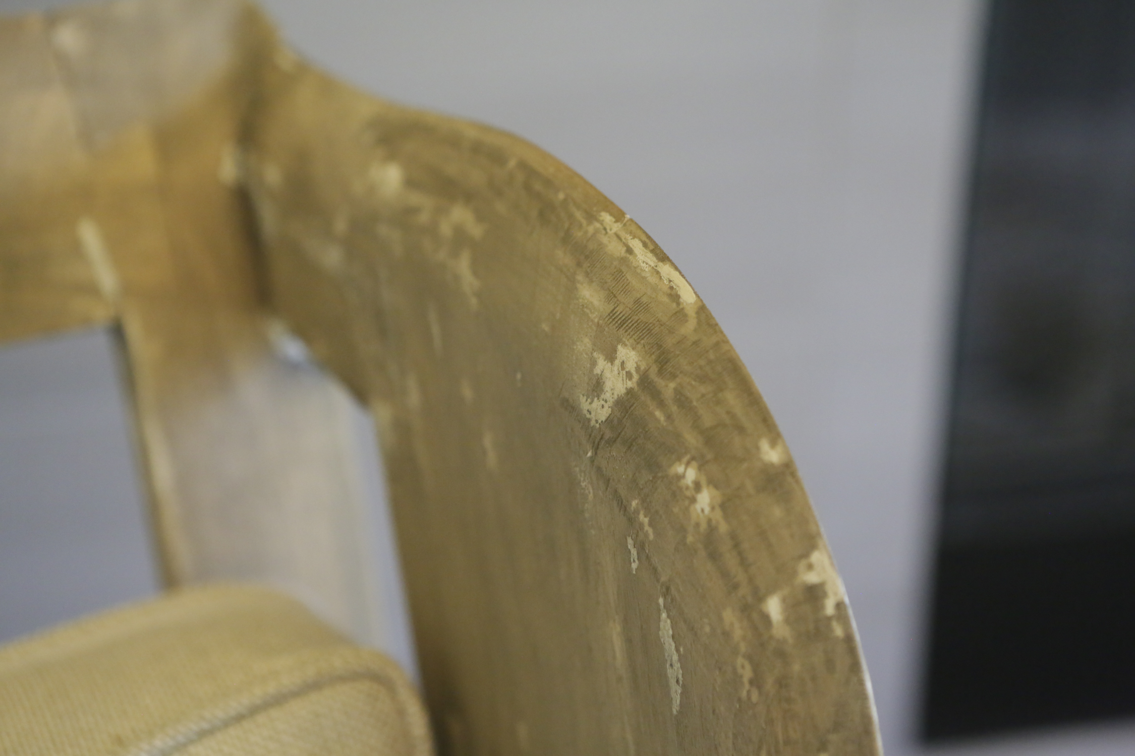 Intentionally Distressed Wood Wingback Chair with Cushions