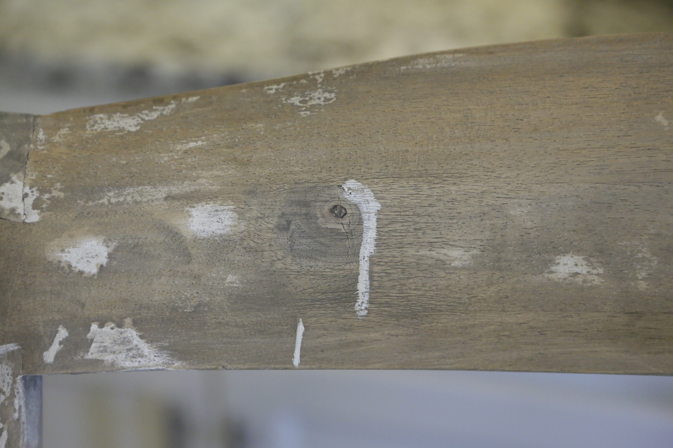 Intentionally Distressed Wood Wingback Chair with Cushions