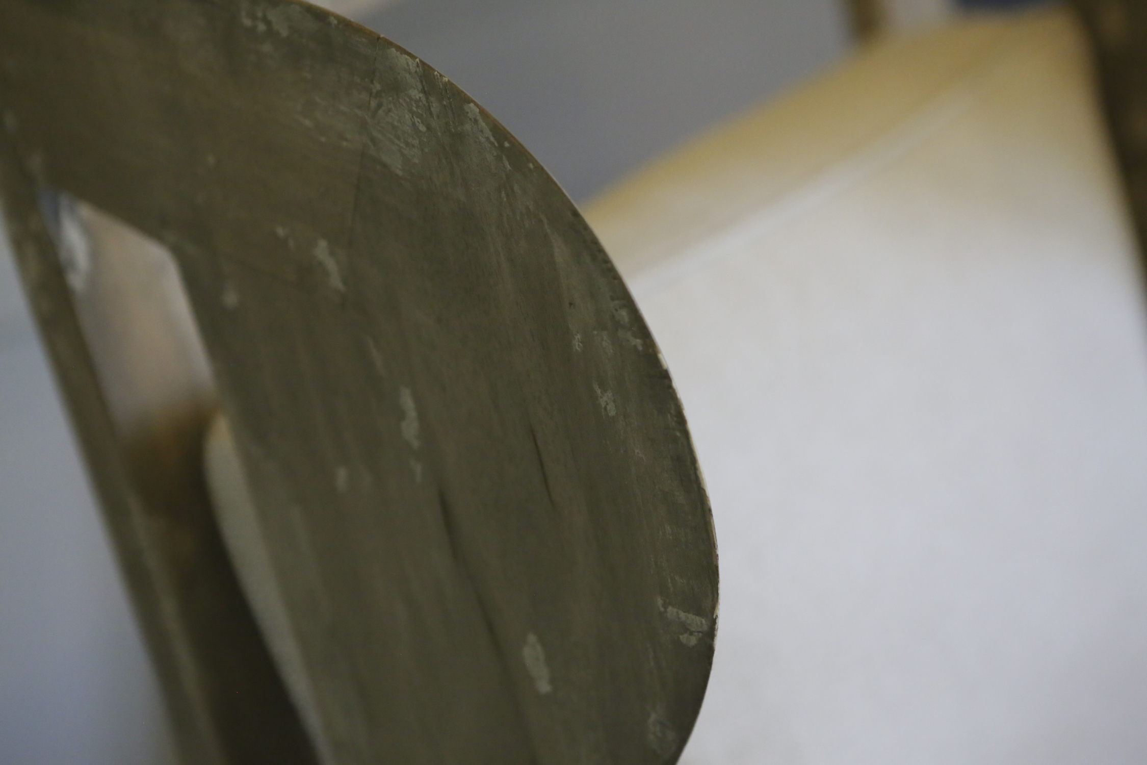 Intentionally Distressed Wood Wingback Chair with Cushions