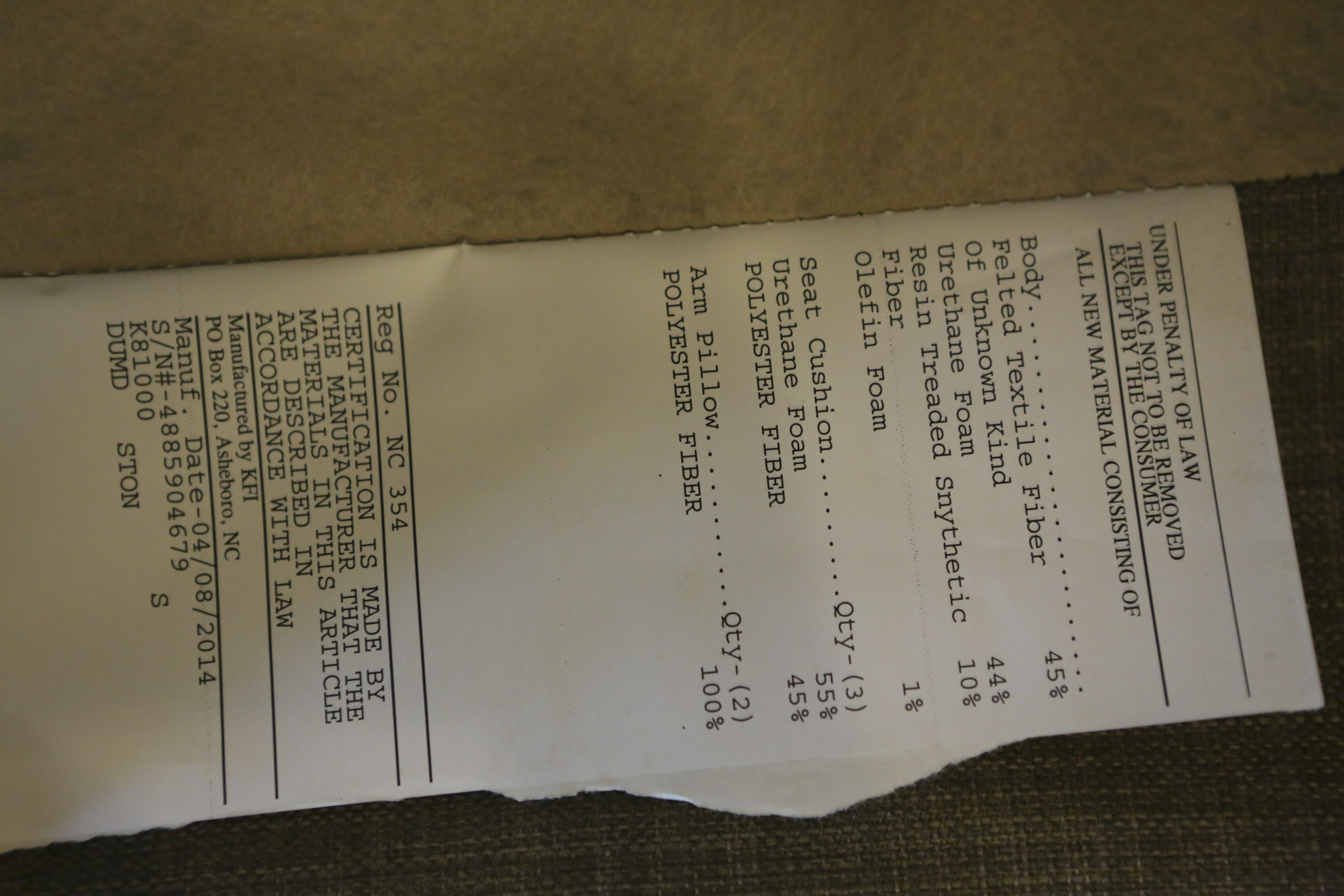 Contemporary Upholstered Sofa by KFI