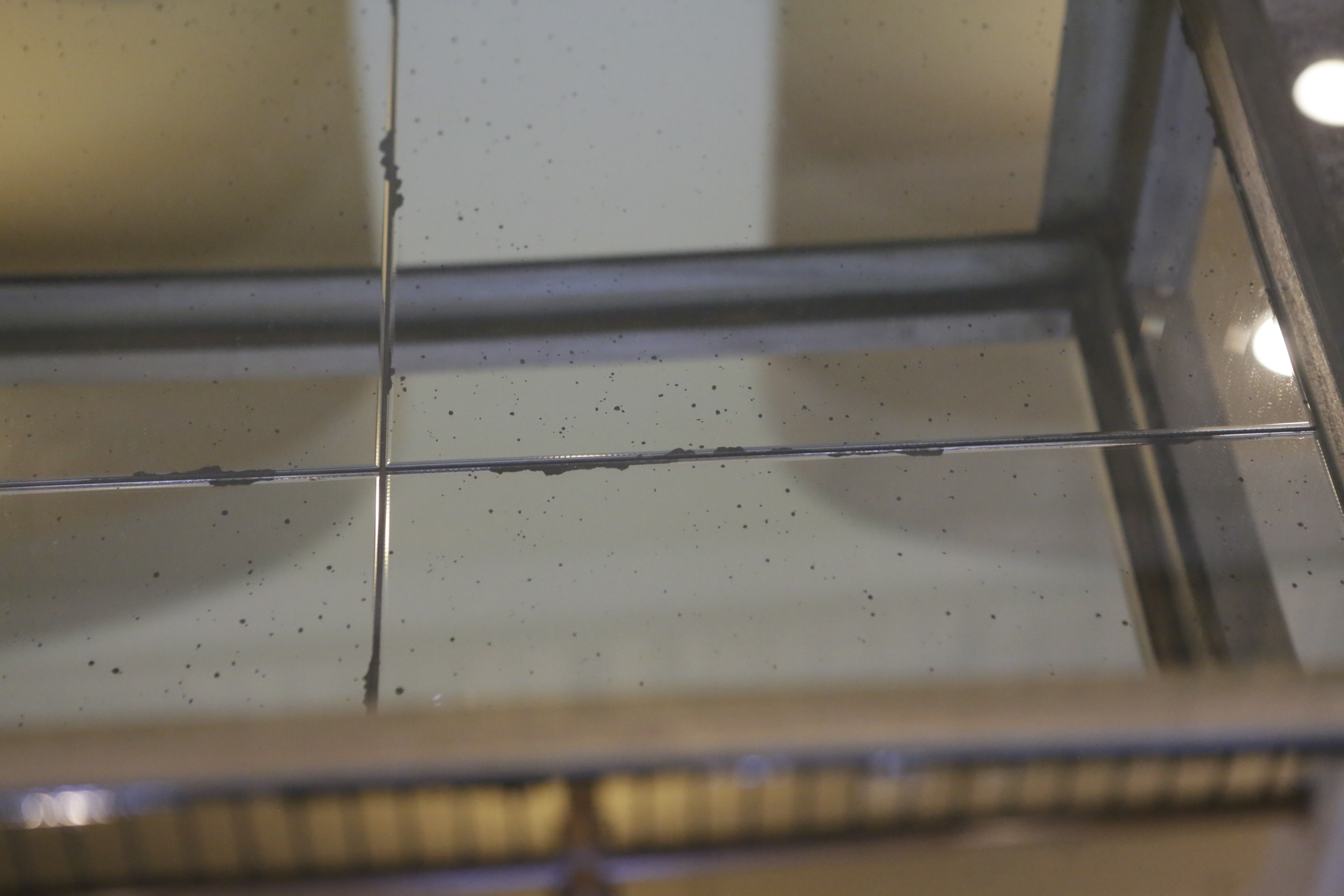 Glass Top Open Cube Side Table