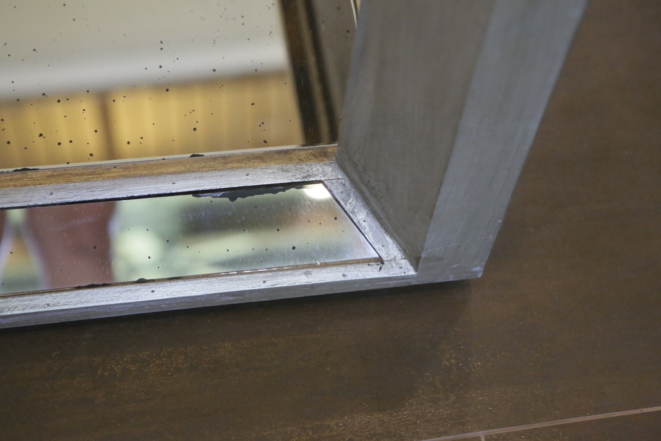 Glass Top Open Cube Side Table