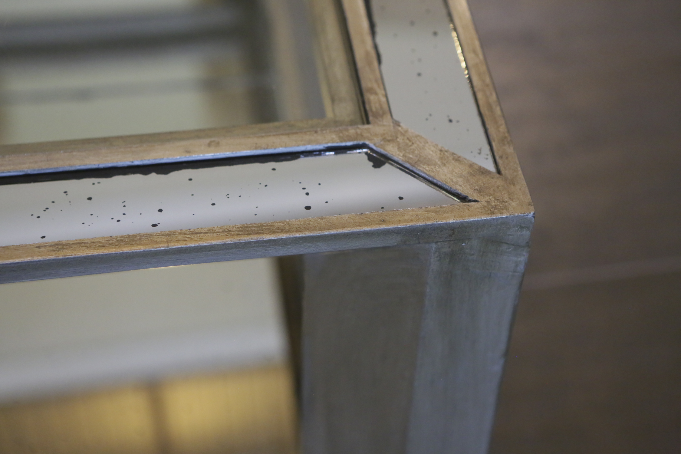 Glass Top Open Cube Side Table