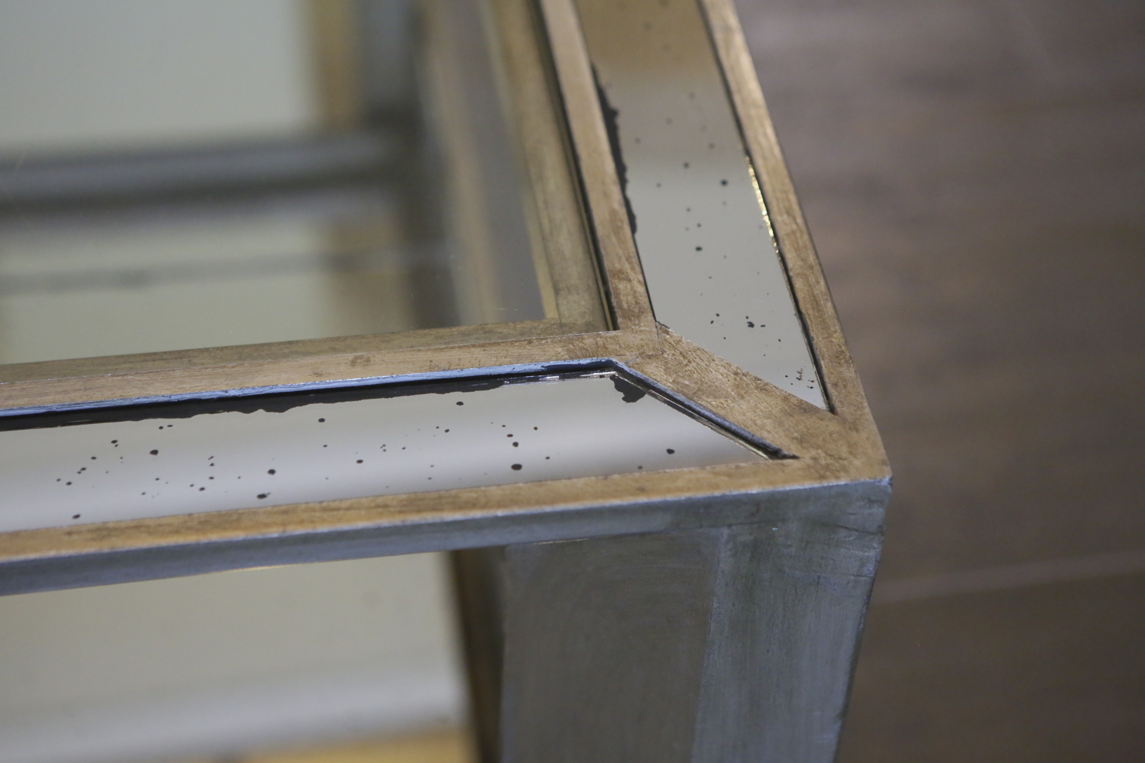 Glass Top Open Cube Side Table