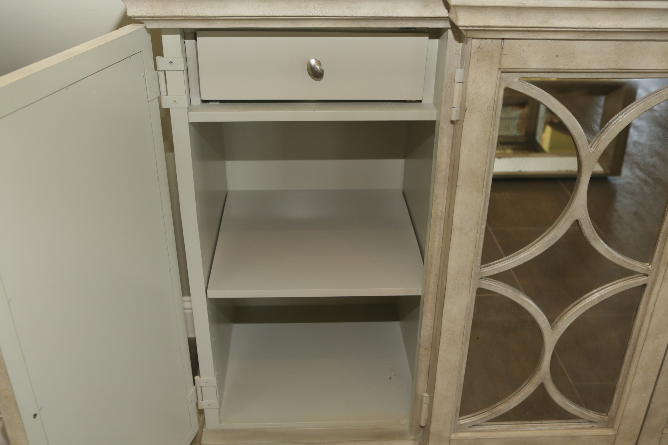 Mirror Front Breakfront Sideboard