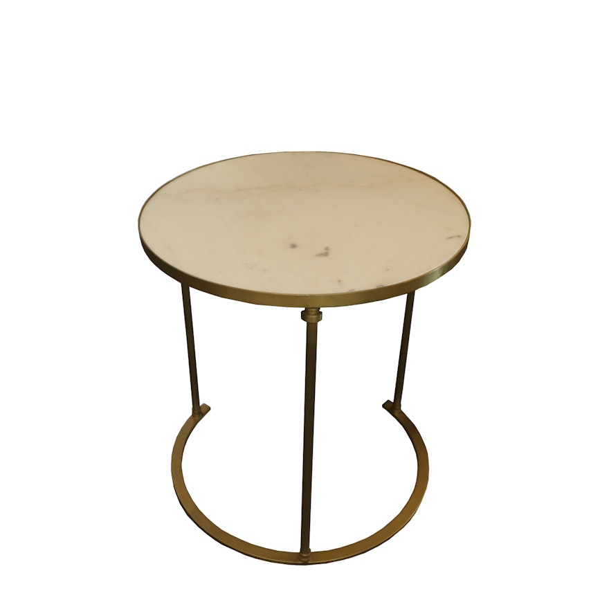 Contemporary Stone Top Accent Table