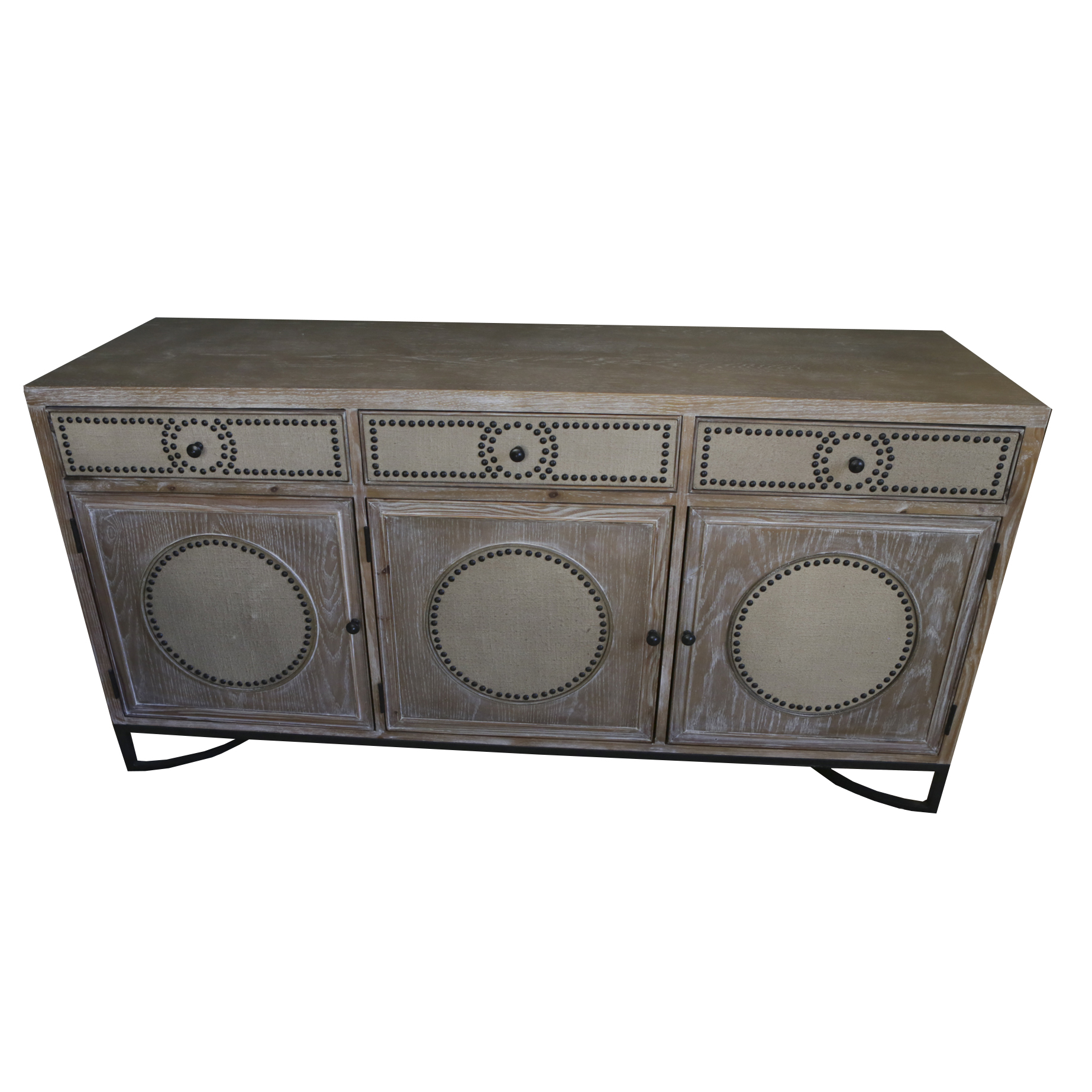 Upholstered Sideboard with Nailhead Trim