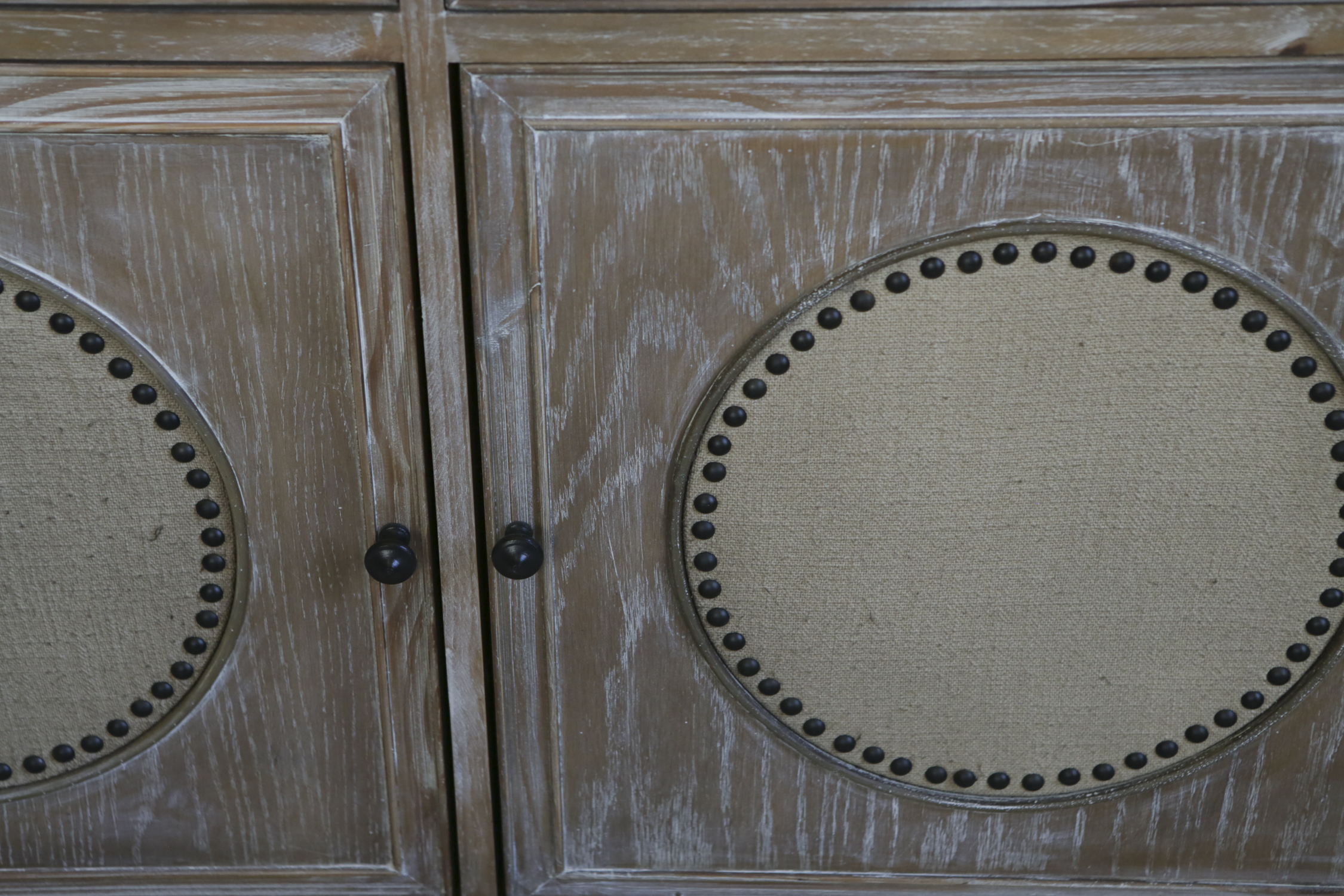 Upholstered Sideboard with Nailhead Trim