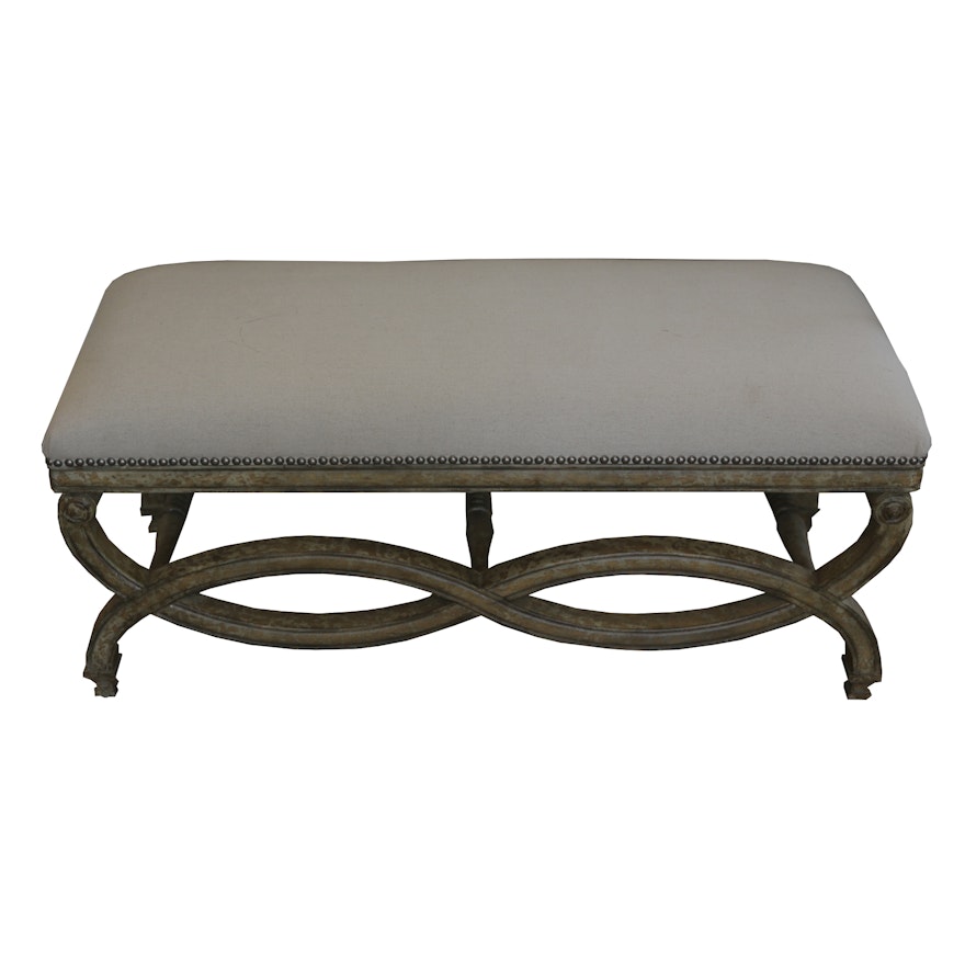 Neoclassical Style Upholstered Bench