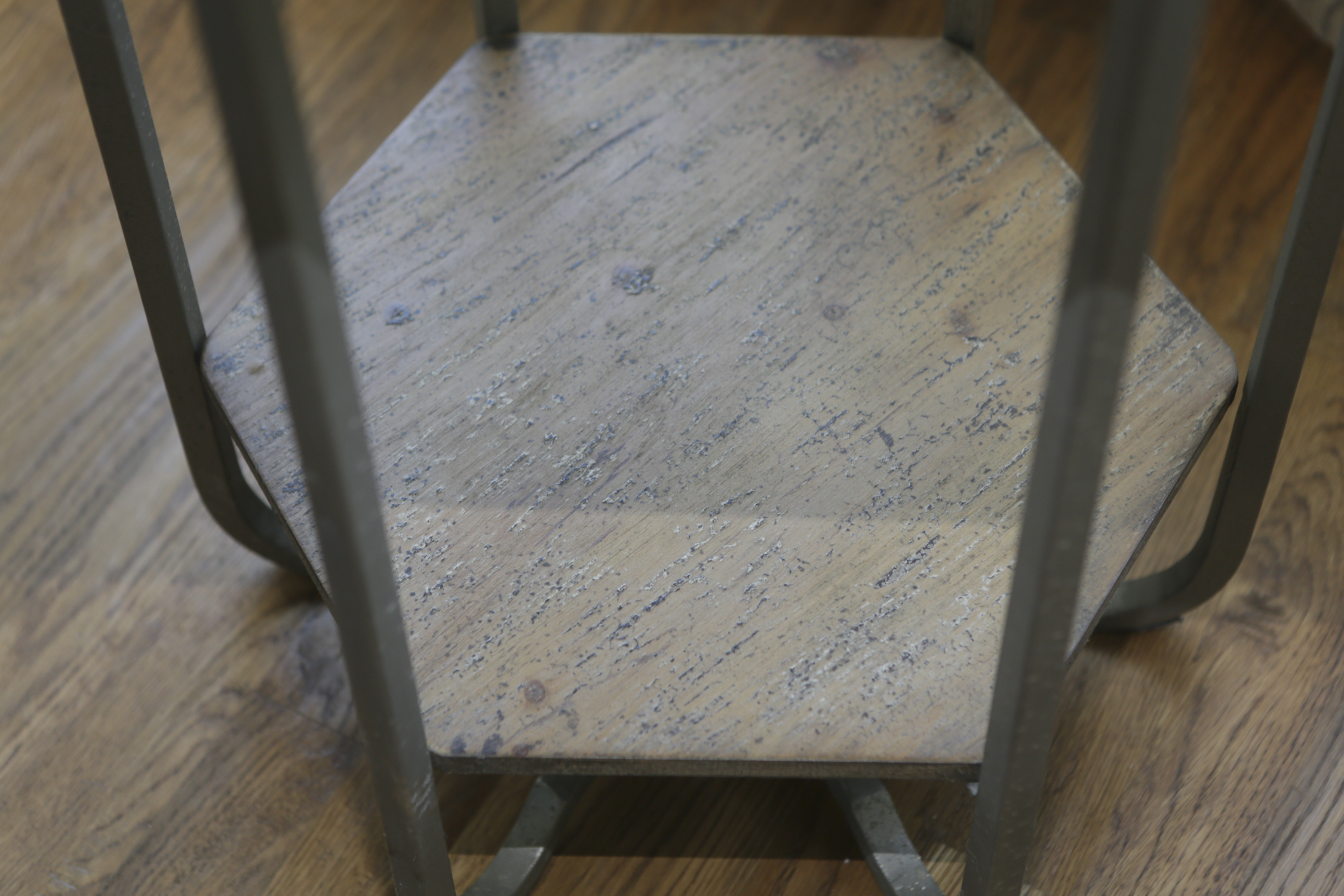 Contemporary Wood and Metal Accent Table