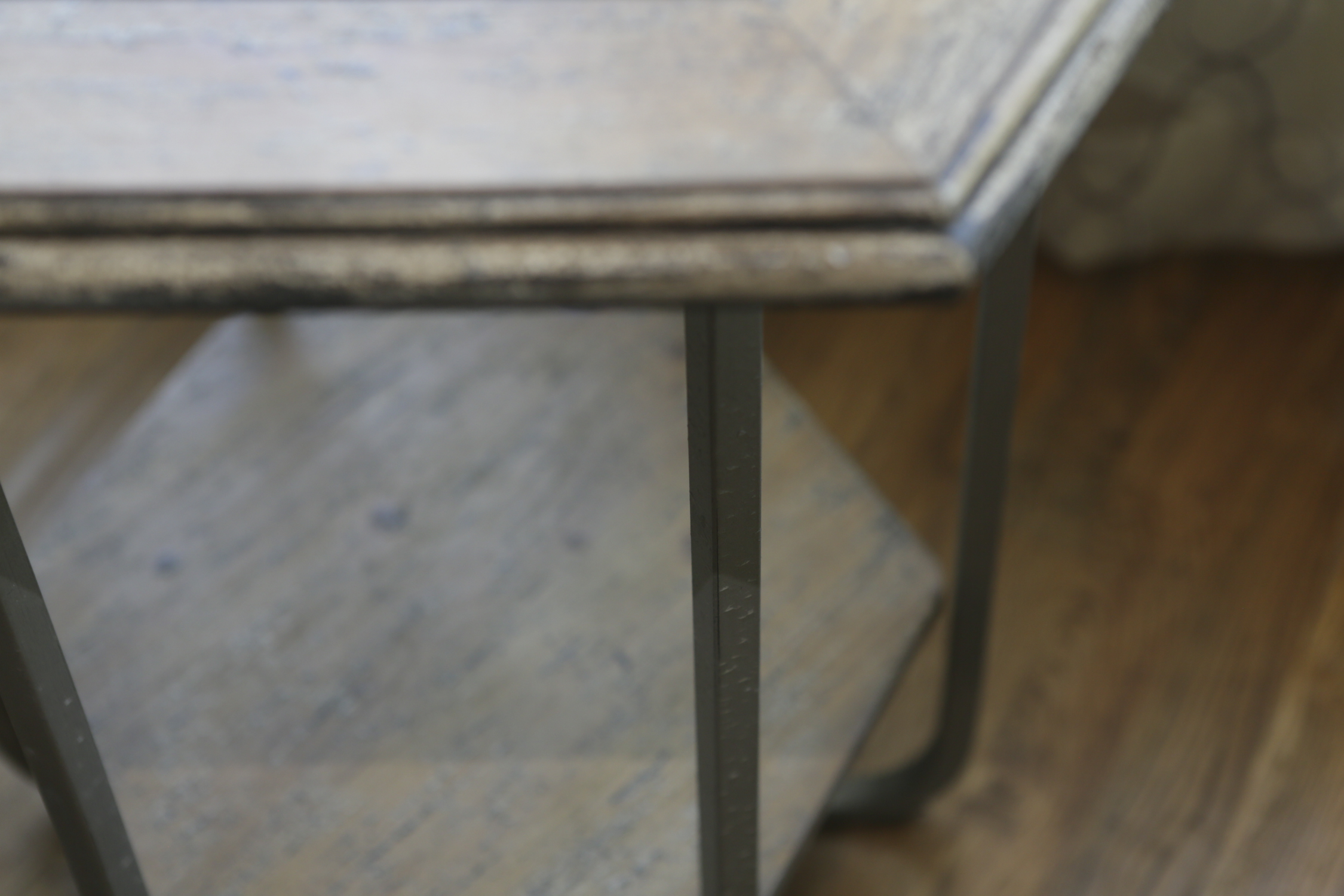 Contemporary Wood and Metal Accent Table