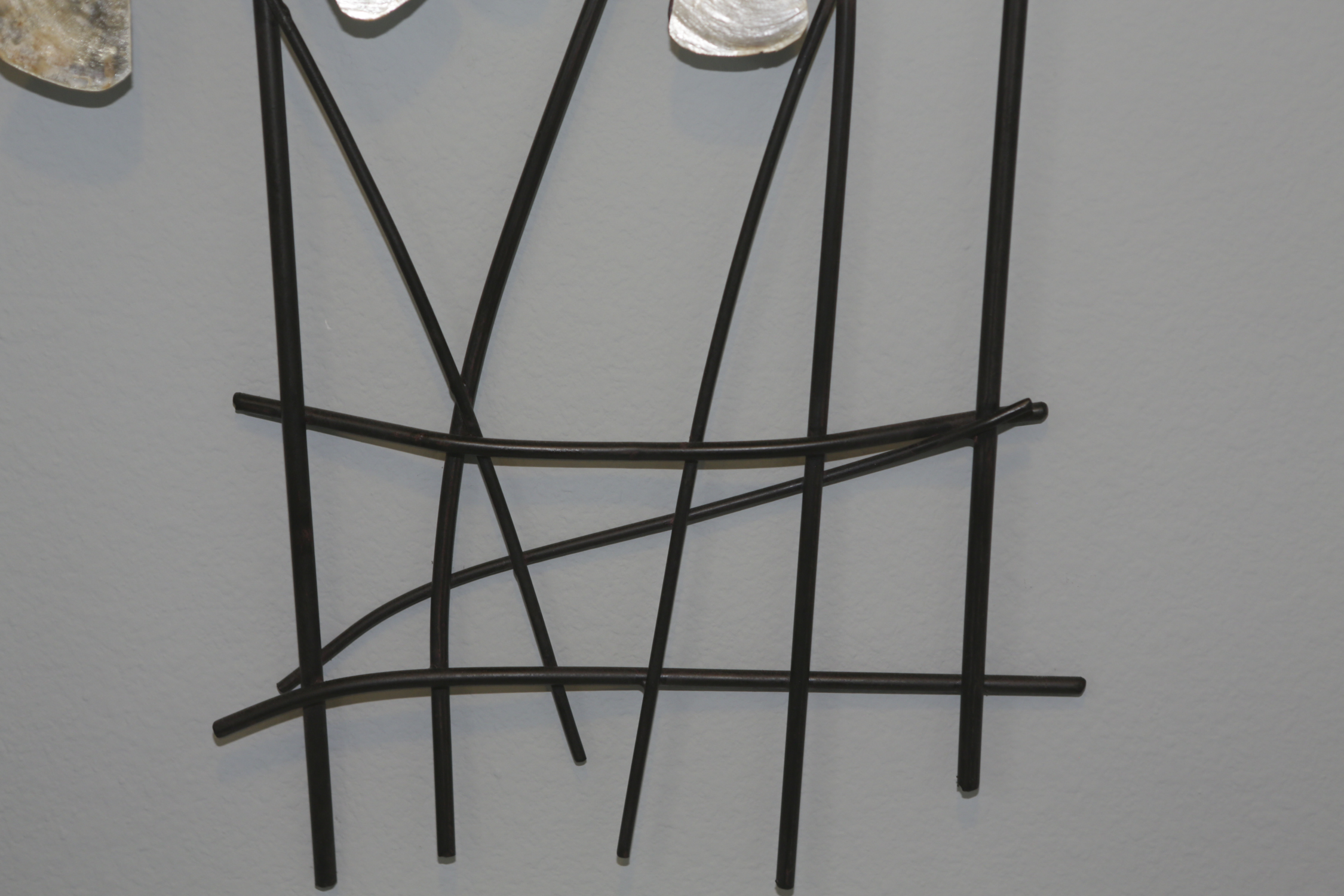 Abstract Dandelion Metal and Shell Wall Hanging