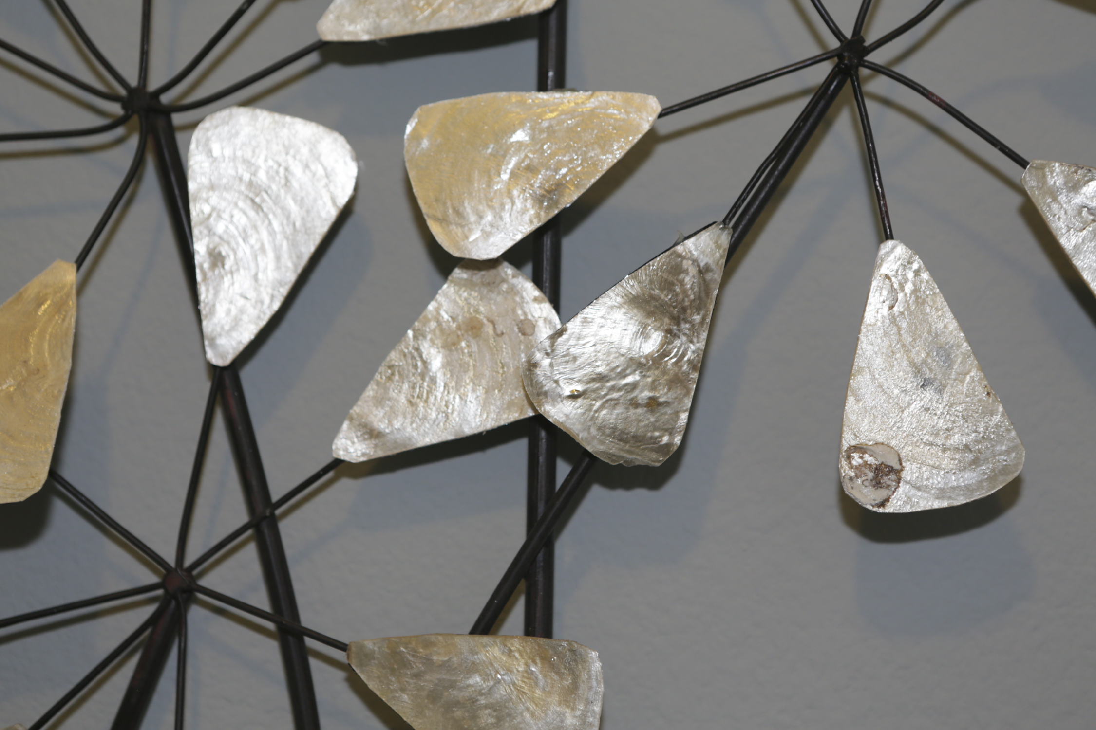 Abstract Dandelion Metal and Shell Wall Hanging