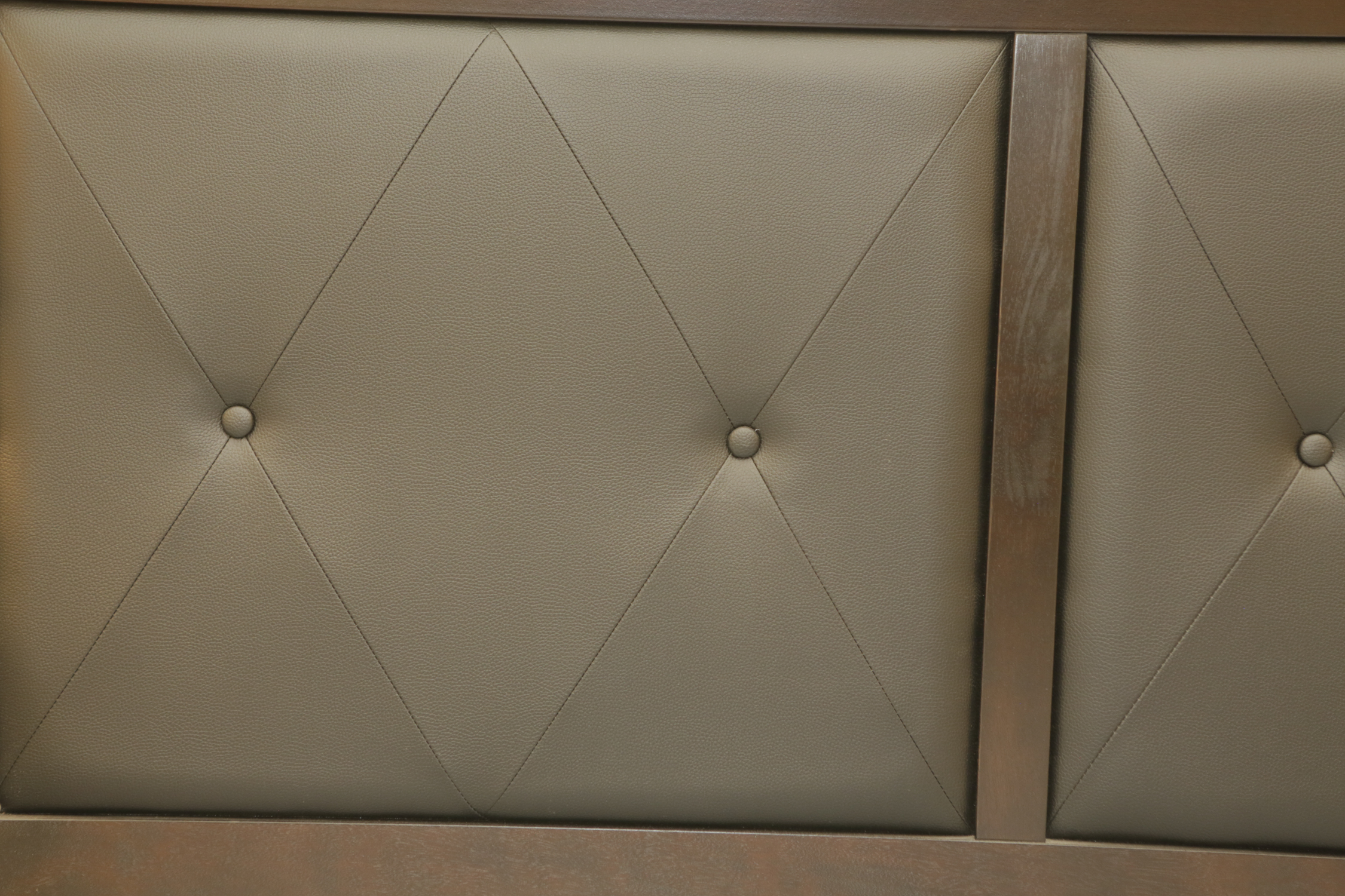 Contemporary Faux Leather Upholstered Queen Size Headboard