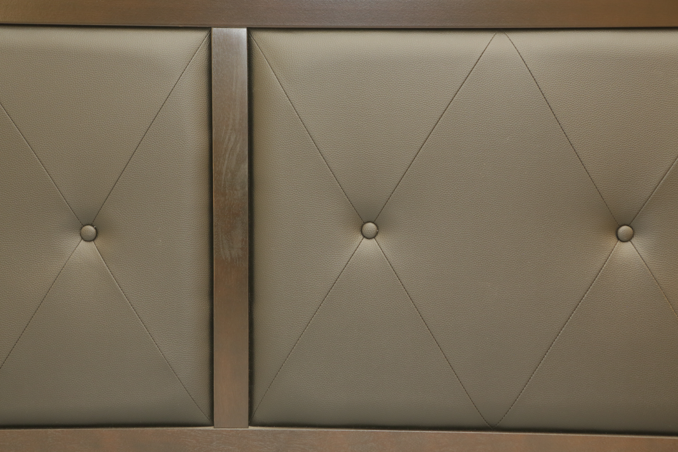 Contemporary Faux Leather Upholstered Queen Size Headboard