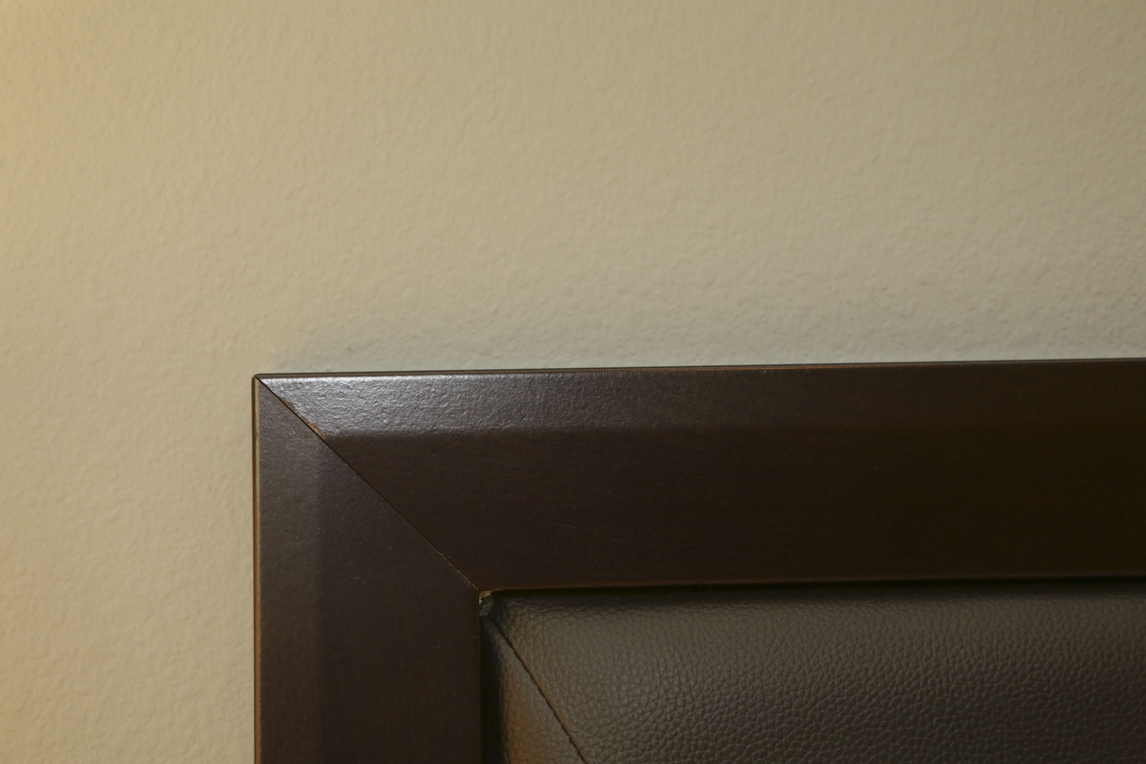 Contemporary Faux Leather Upholstered Queen Size Headboard