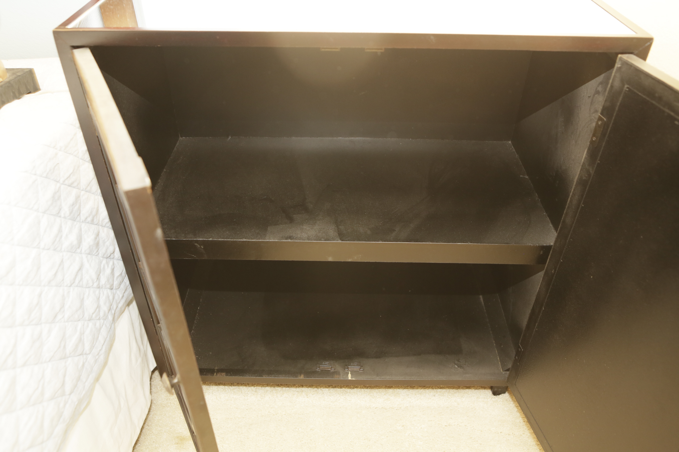 Contemporary Mirrored Panel Nightstand