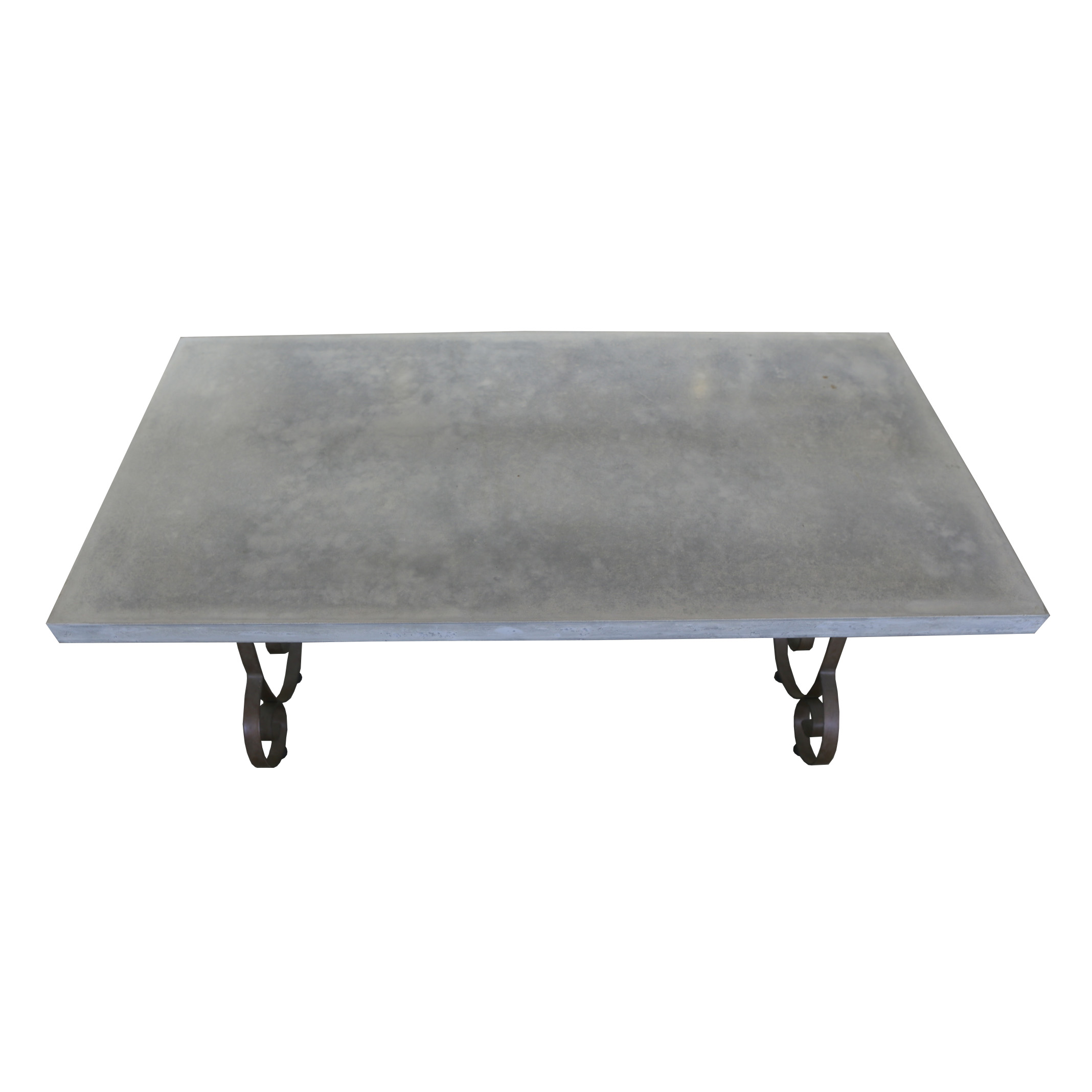 Concrete Coffee Table with Scroll Base