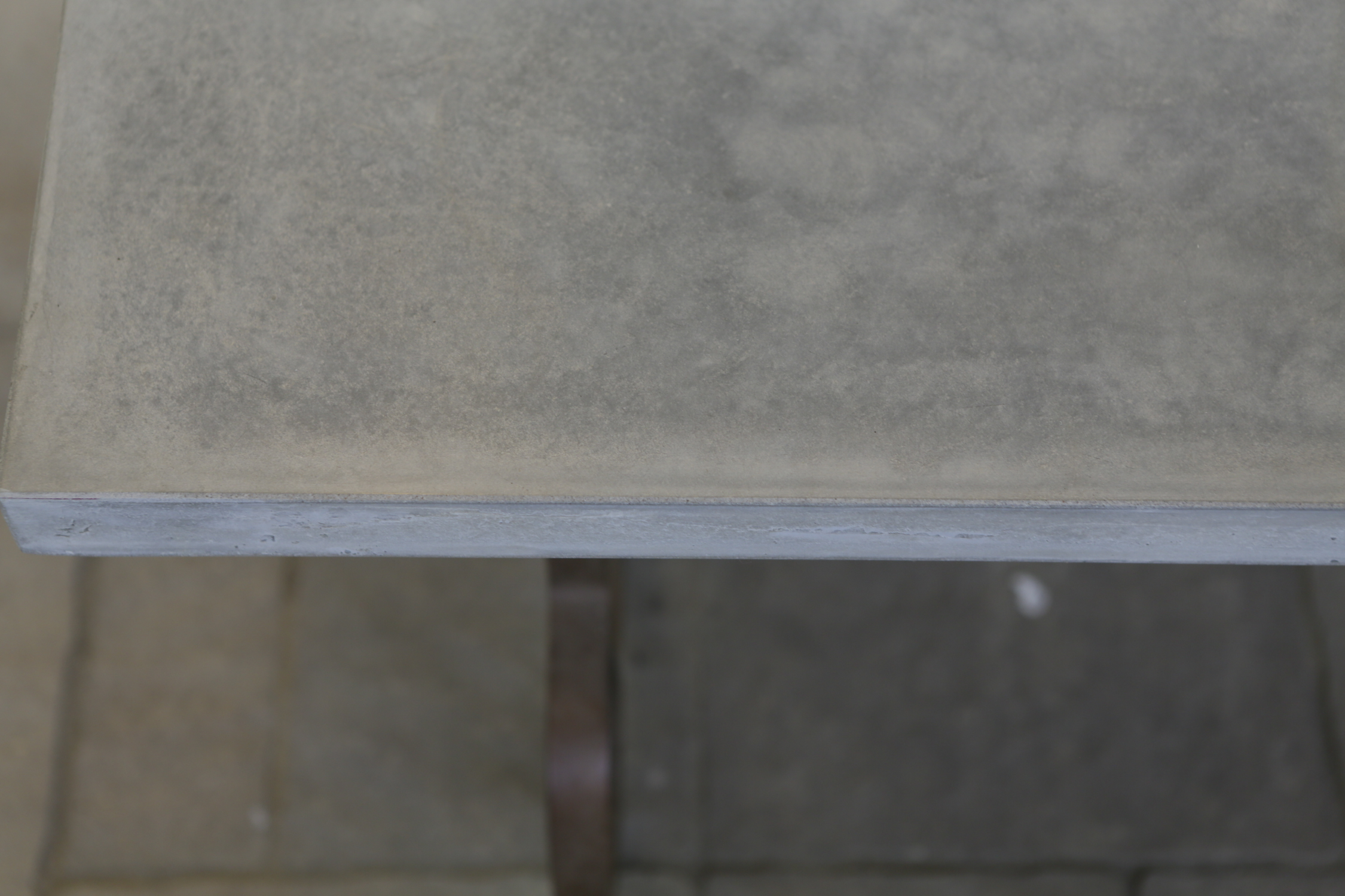 Concrete Coffee Table with Scroll Base