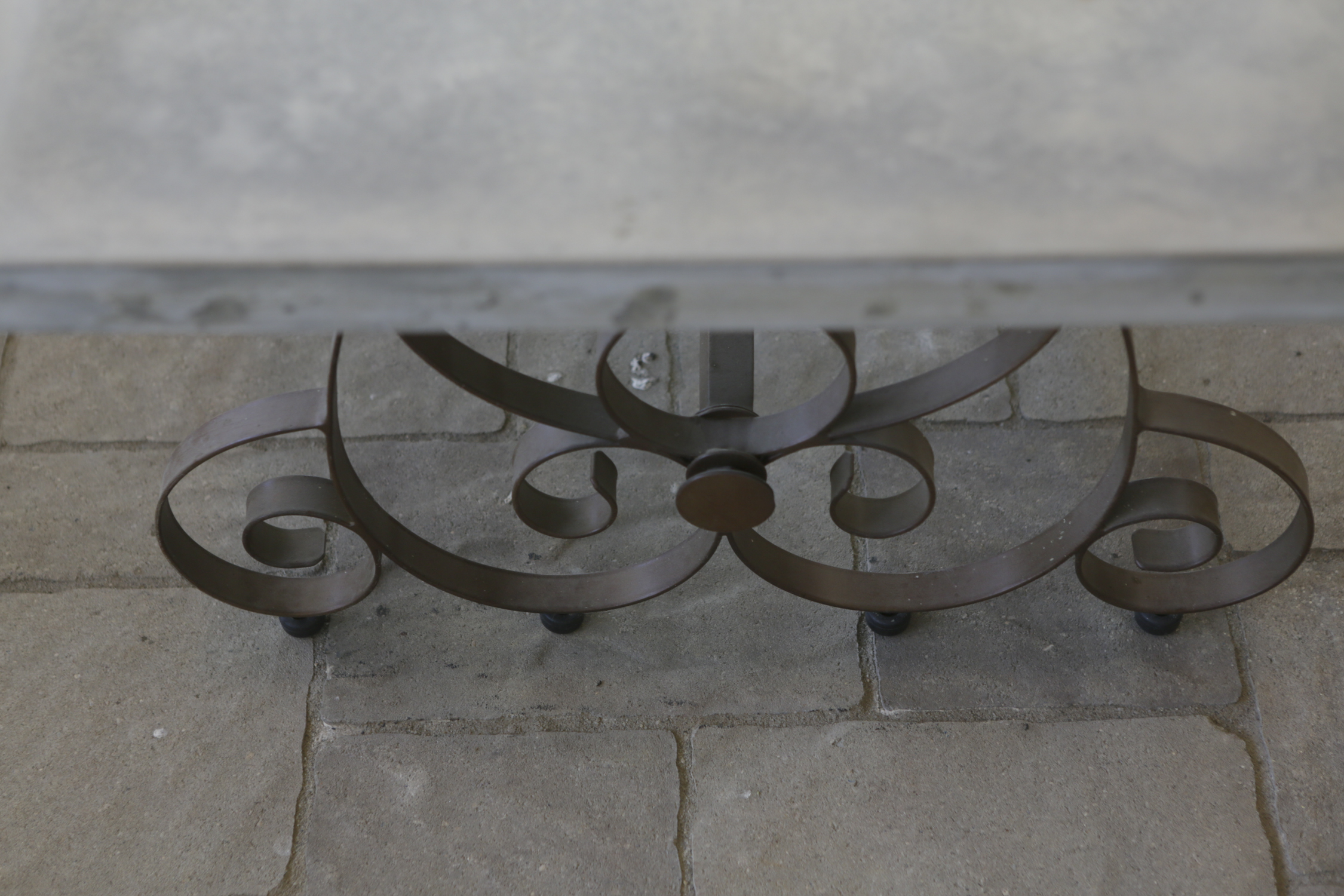 Concrete Coffee Table with Scroll Base