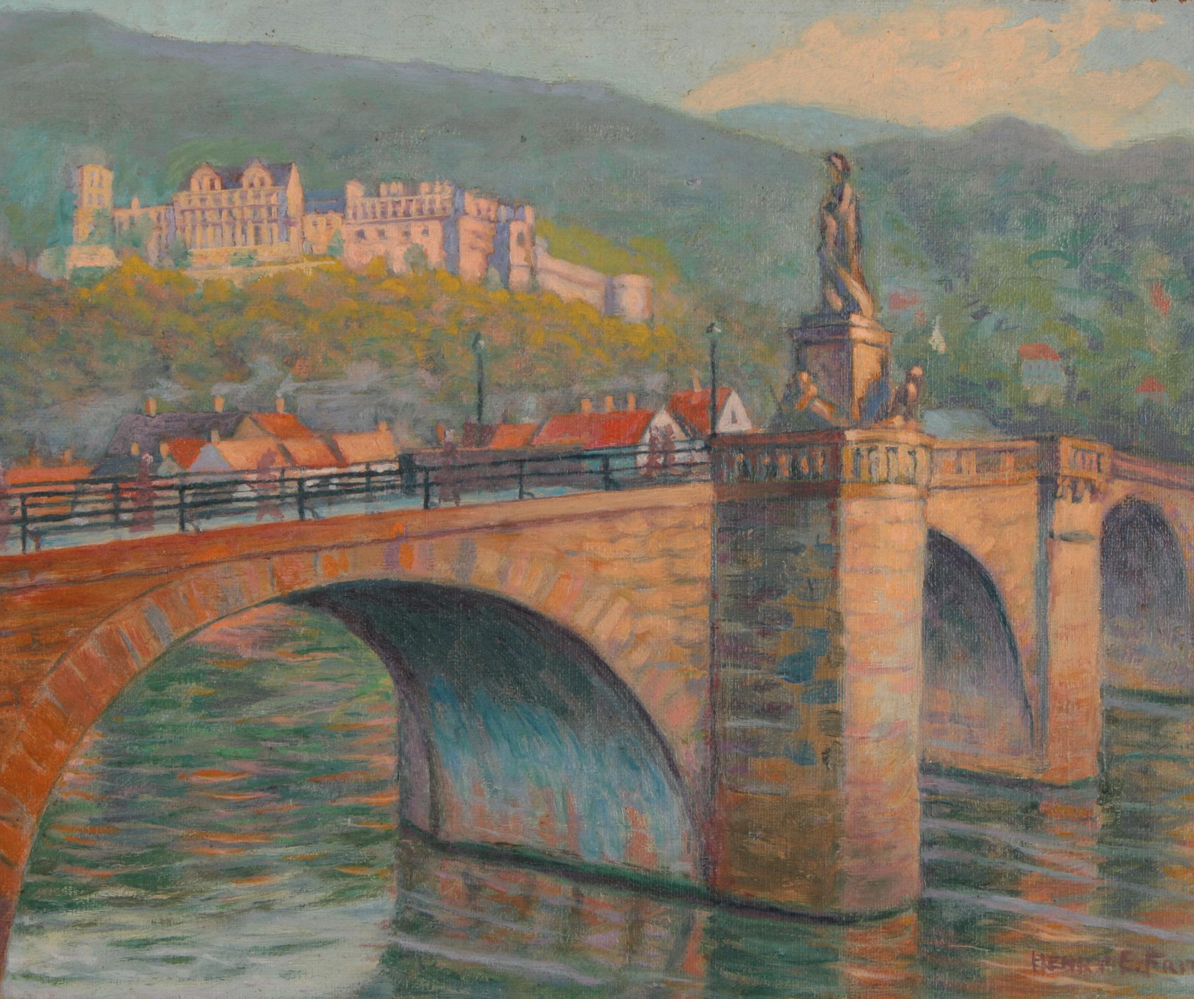 Henry E. Fritz Oil Painting "Heidelberg Castle"