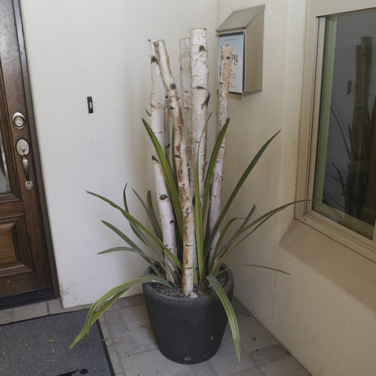 Artificial White Birch Branches and Foligage Potted