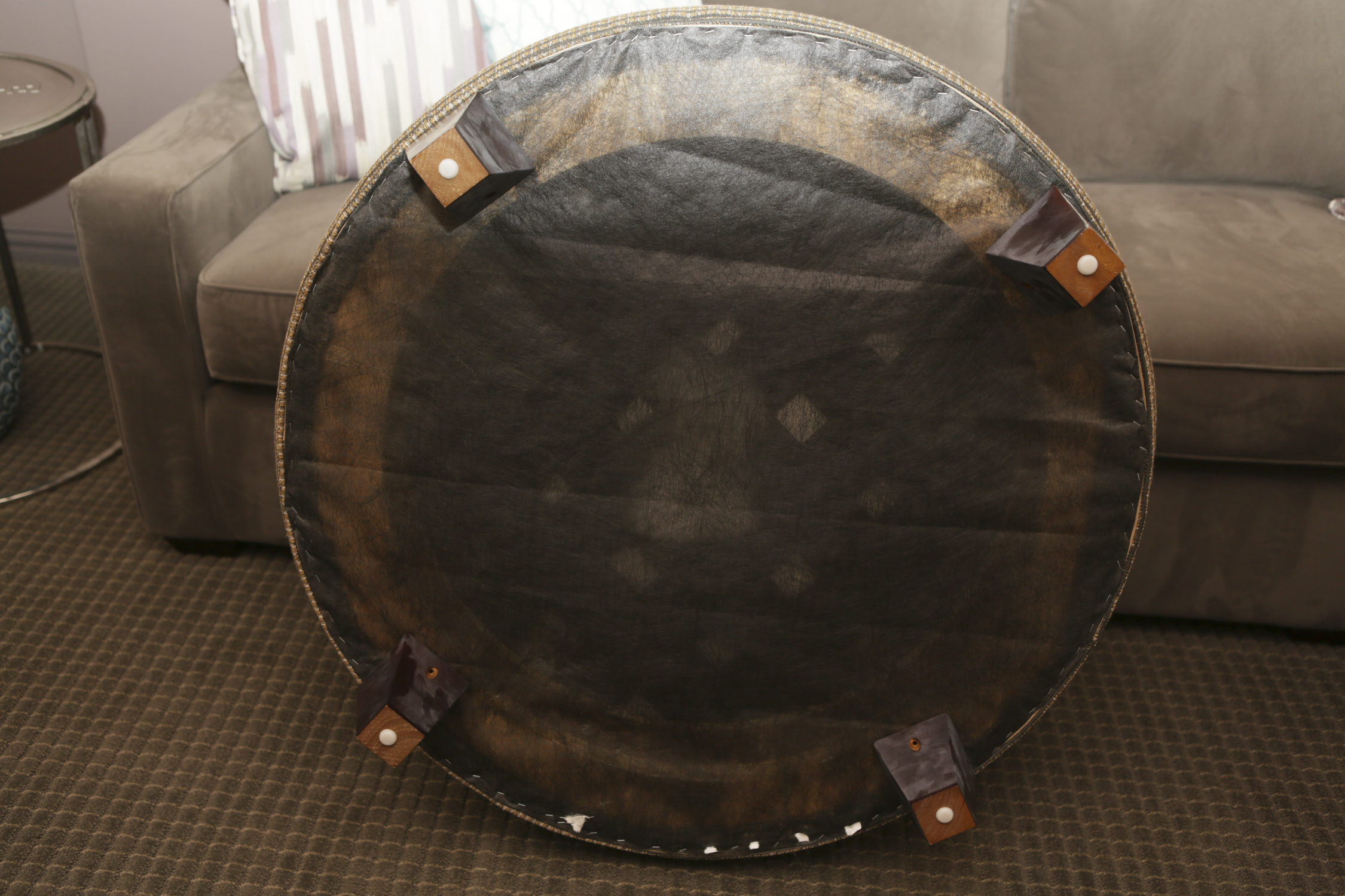 Contemporary Upholstered Round Ottoman