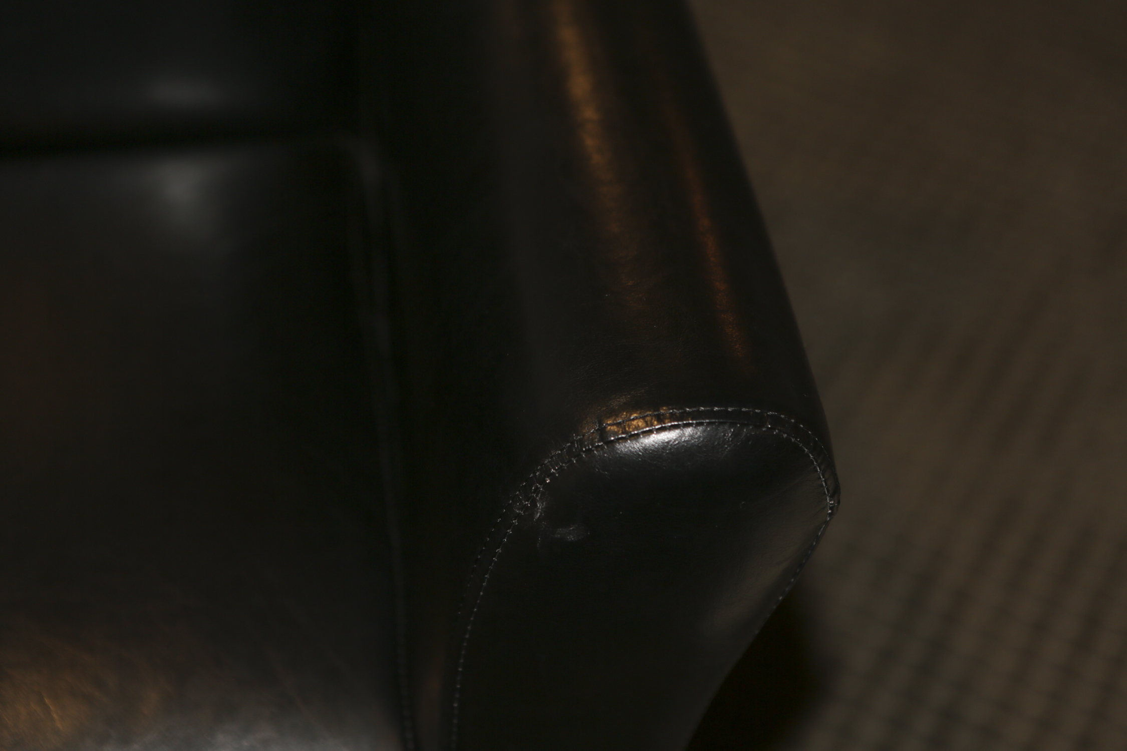 Black Faux Leather Armchair