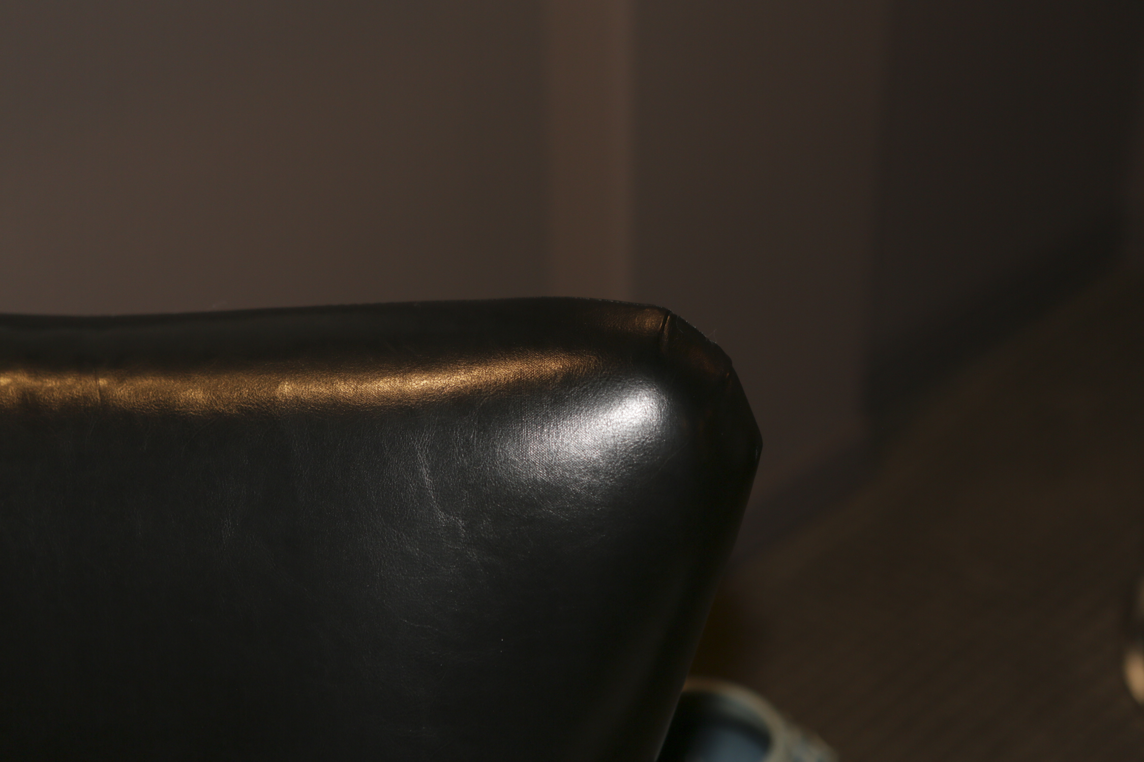 Black Faux Leather Armchair