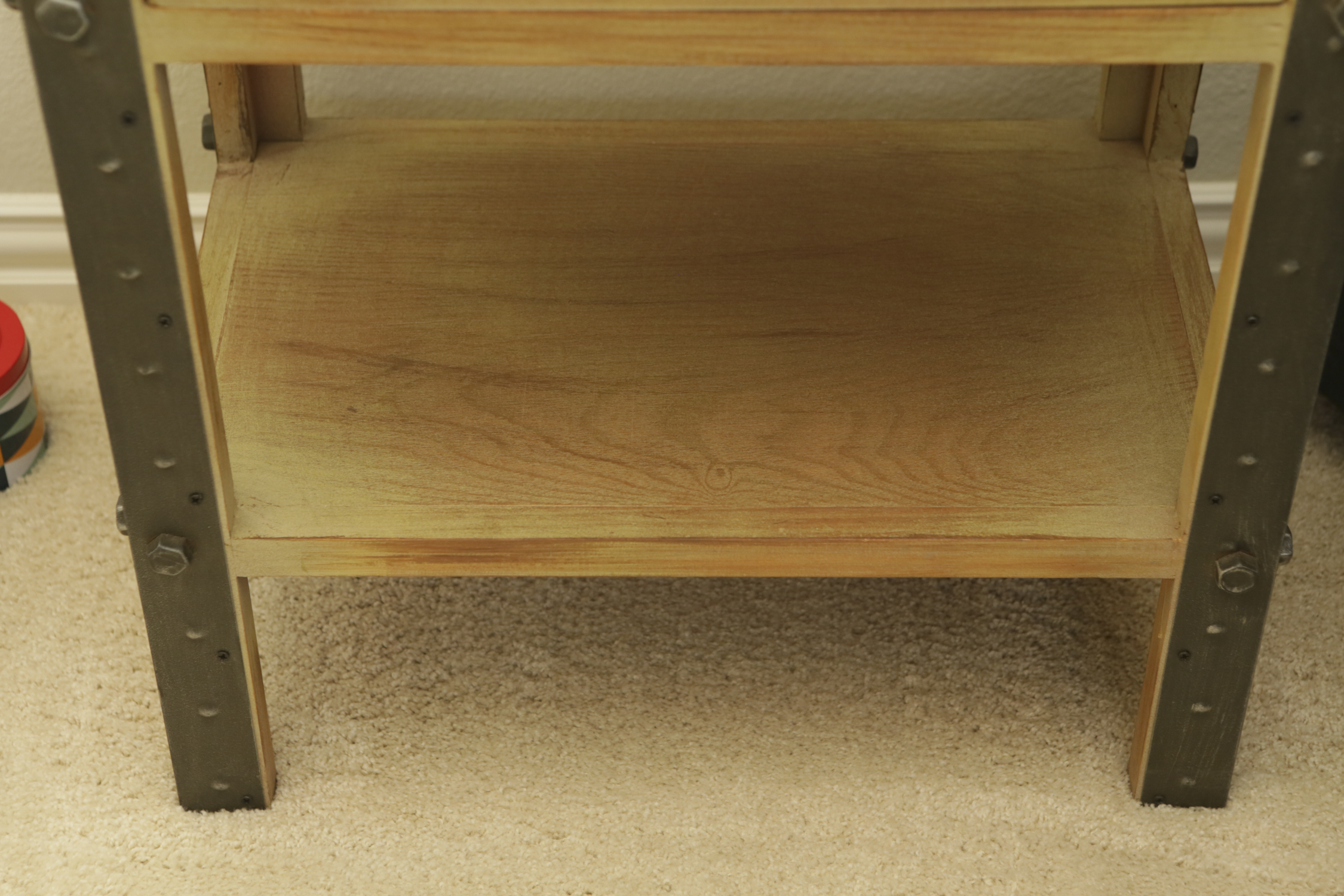 Rustic Style Metal and Wood Nightstand