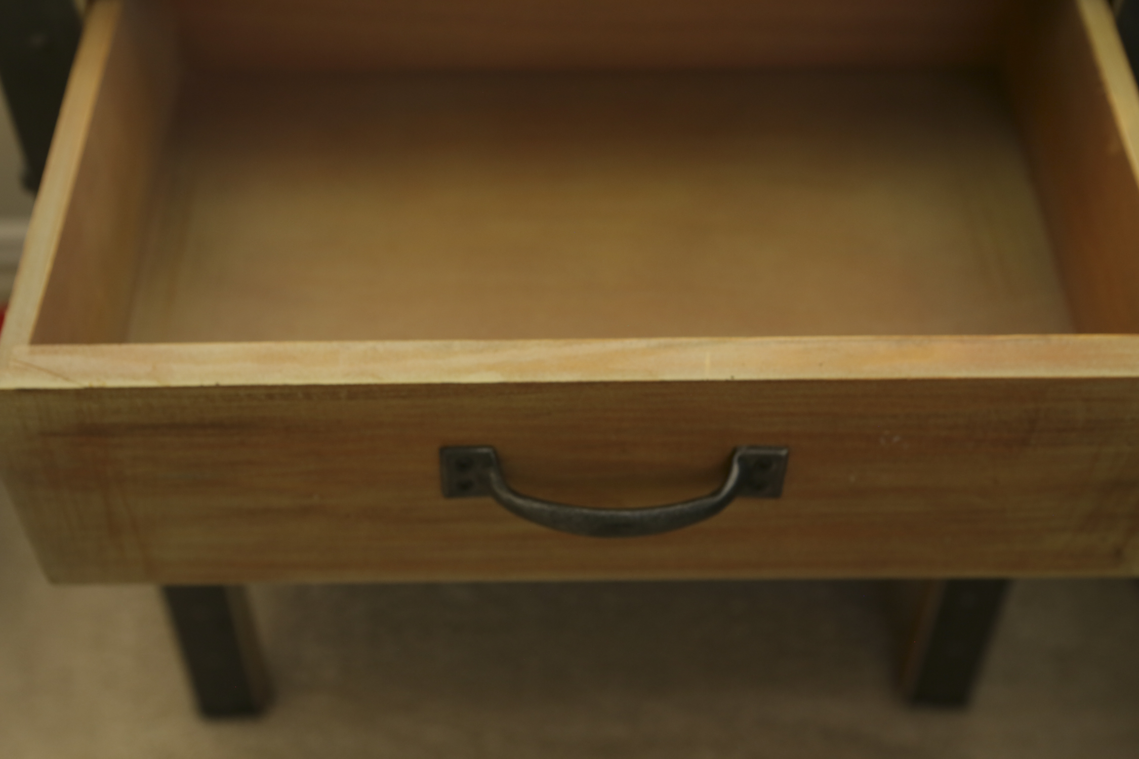 Rustic Style Metal and Wood Nightstand