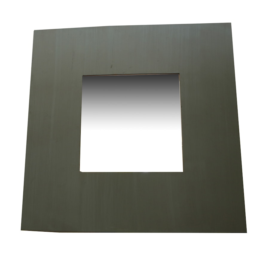 Square Mirror with Modern Style Painted Wood Frame