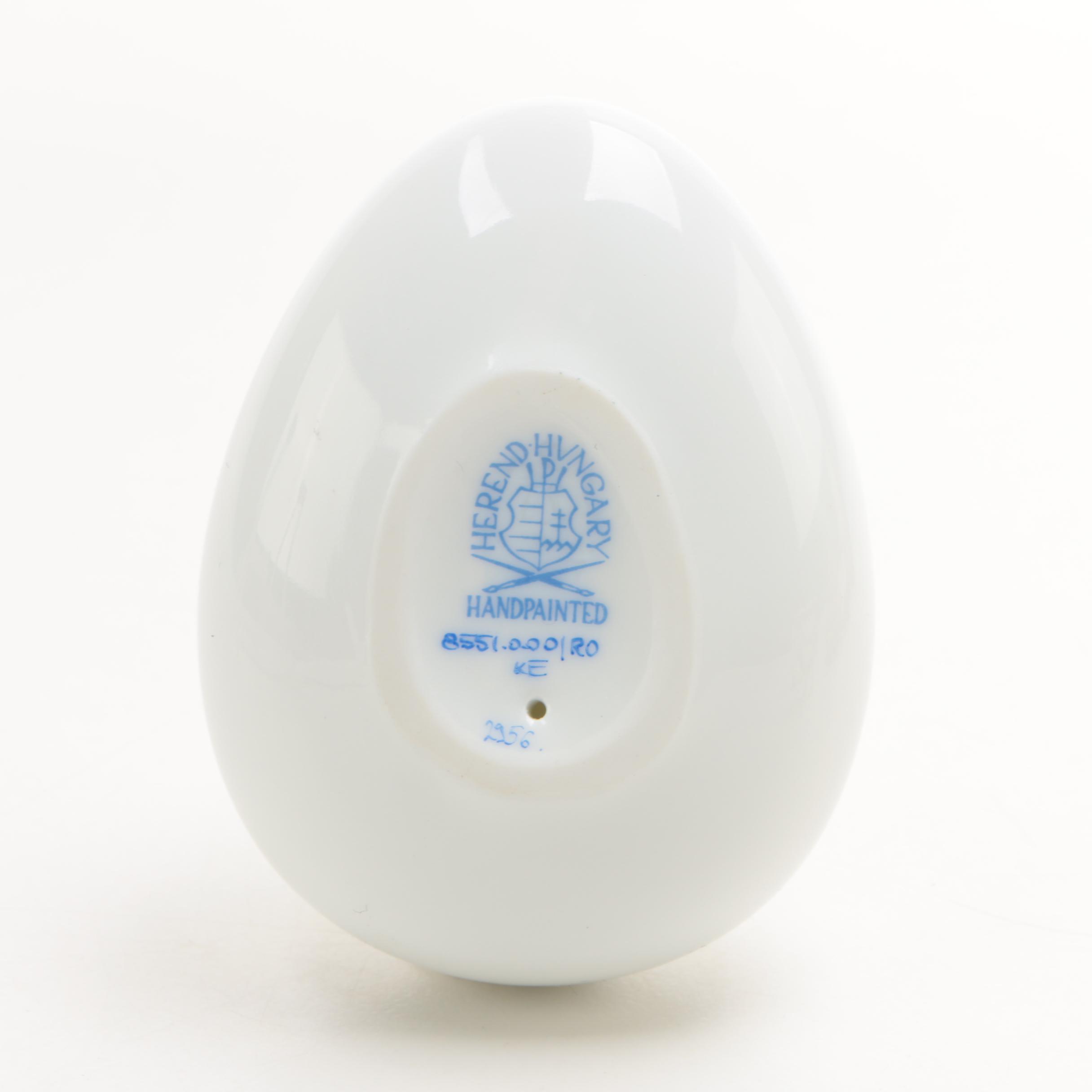 Animal Themed Decor Including Herend Hand-Painted "Rothschild Bird" Egg