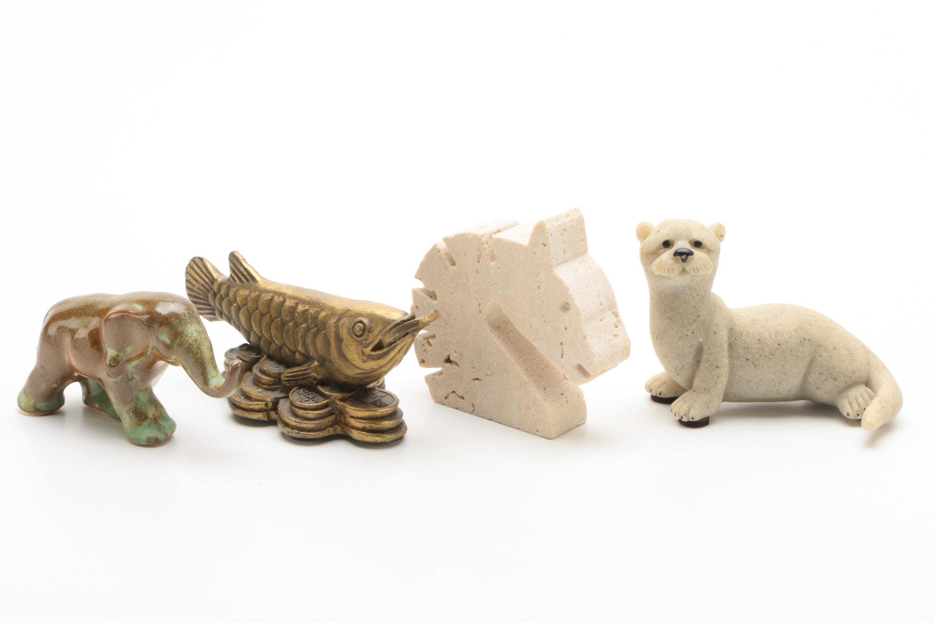 Animal Themed Decor Including Herend Hand-Painted "Rothschild Bird" Egg