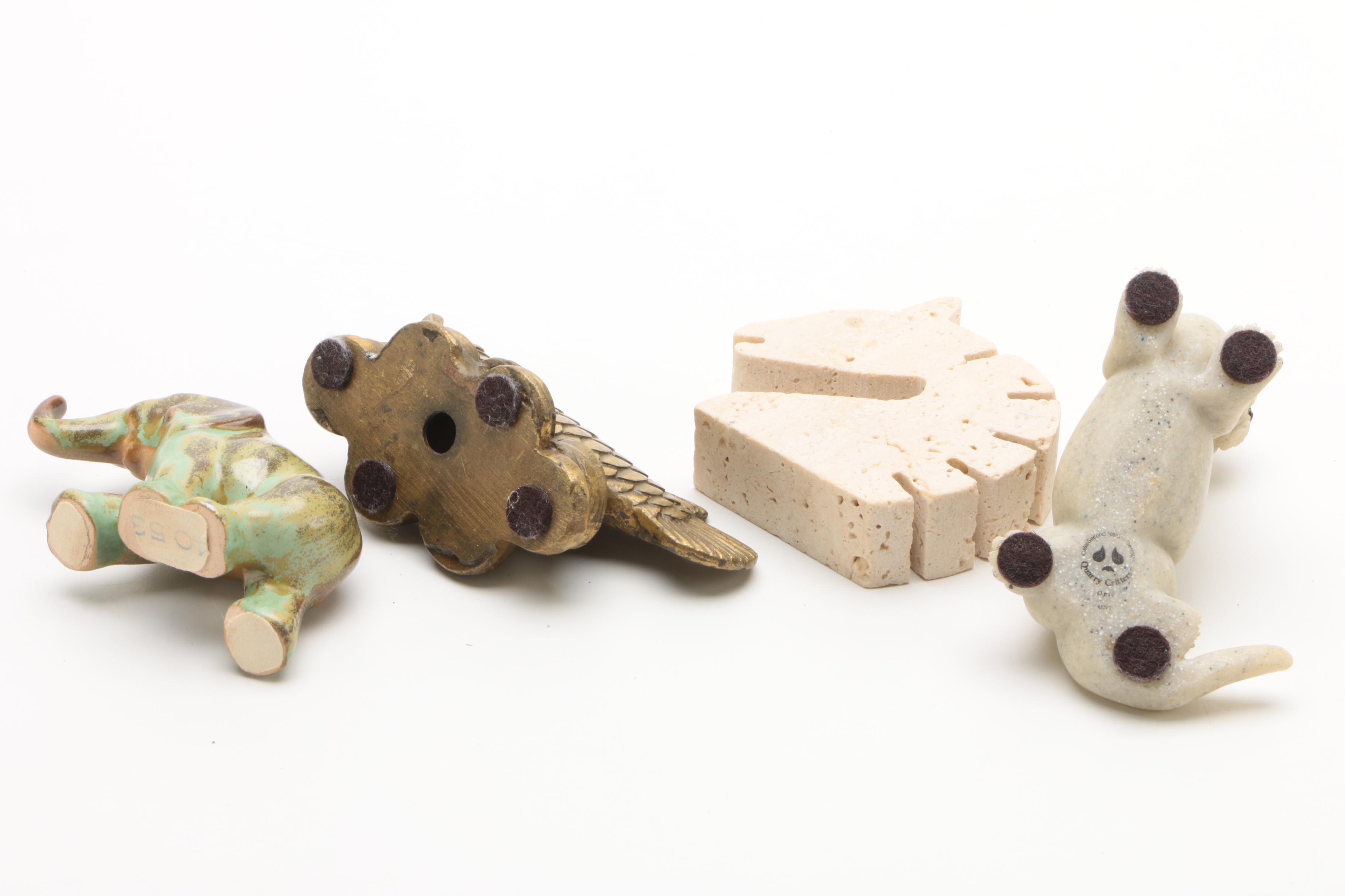 Animal Themed Decor Including Herend Hand-Painted "Rothschild Bird" Egg