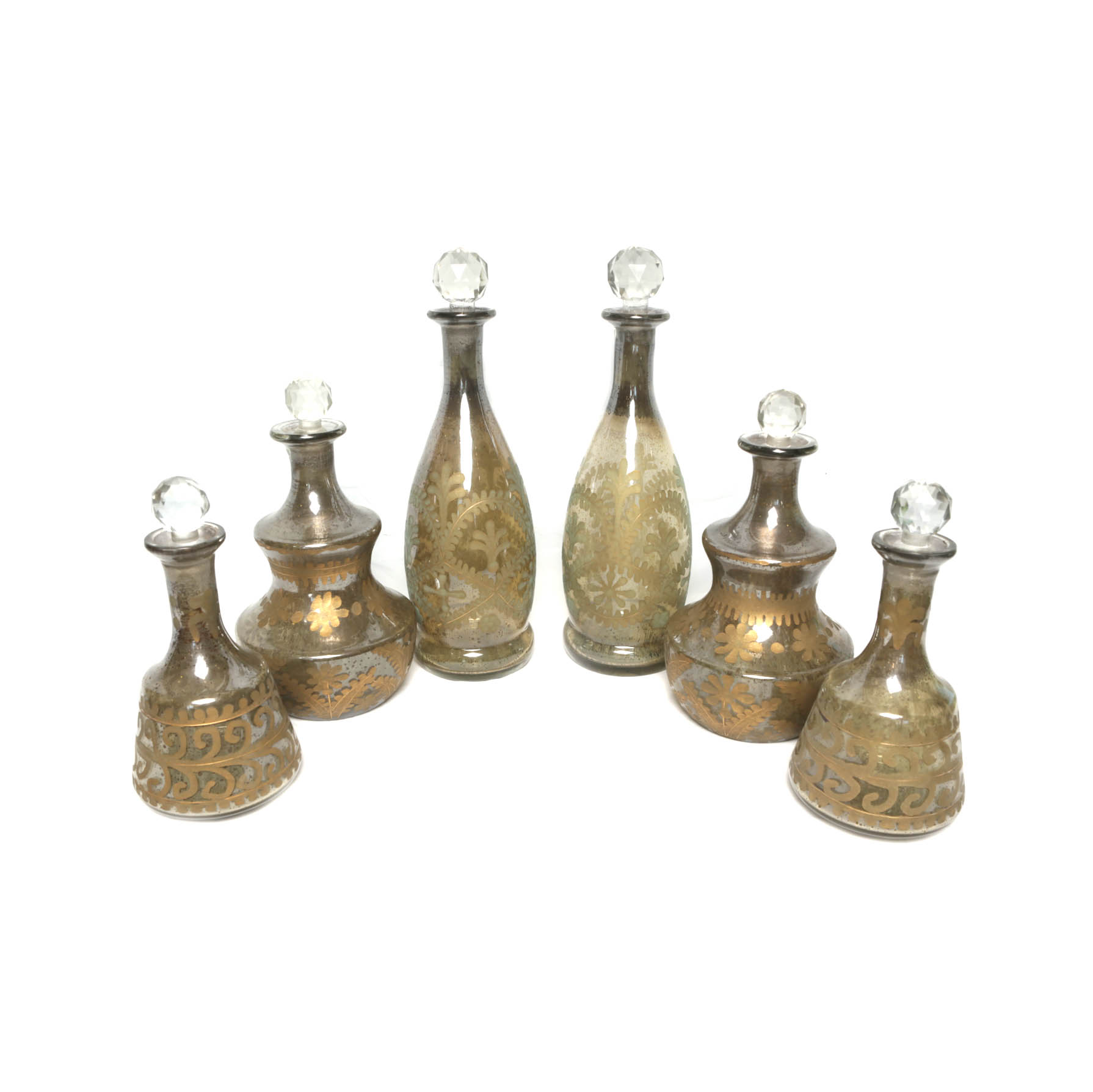 Bohemian Style Mercury Glass Decanters