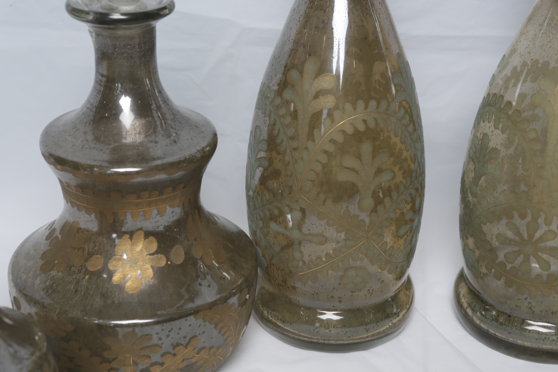 Bohemian Style Mercury Glass Decanters