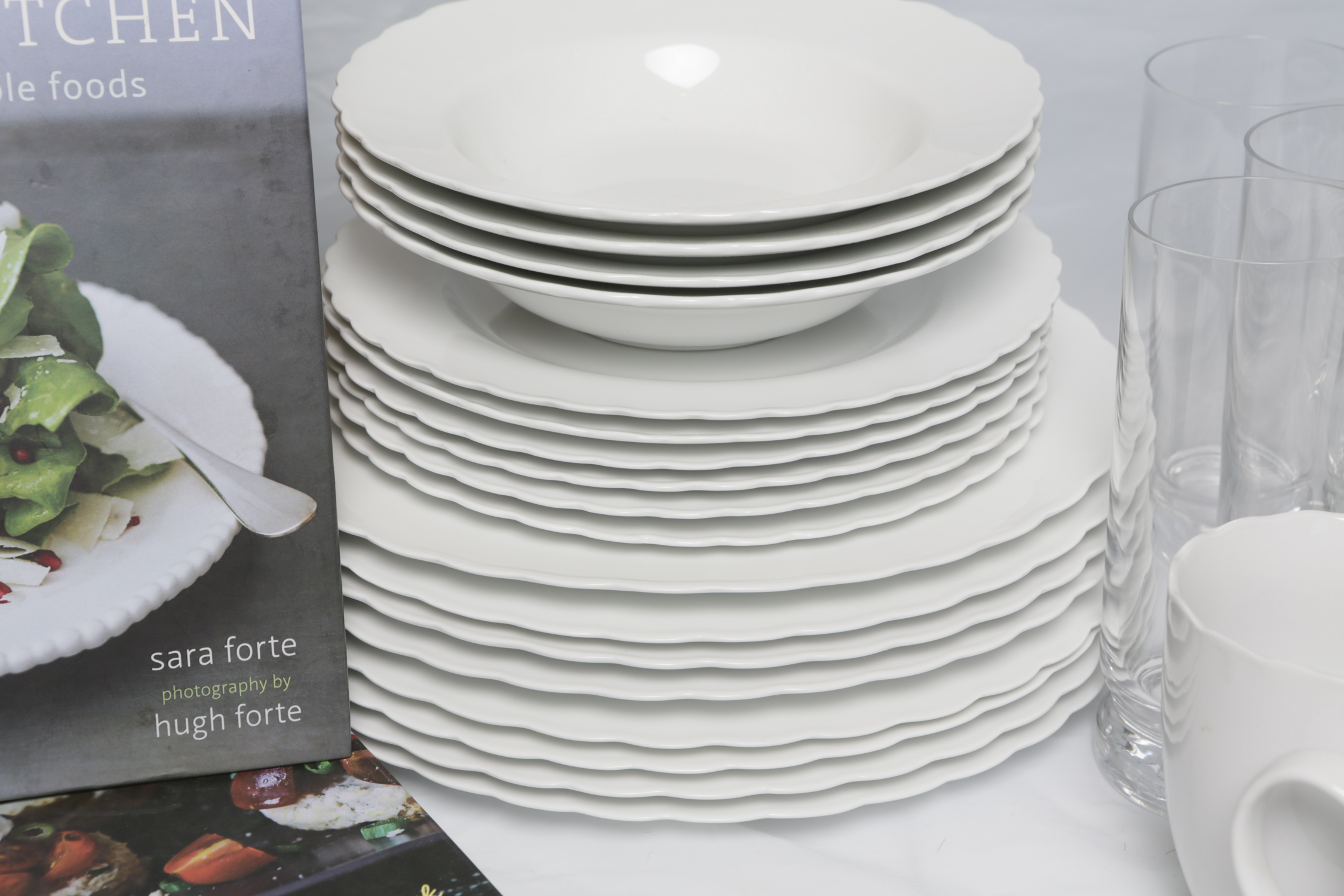 Picnic Baskets with Francois et Mimi Dinnerware and Cookbooks