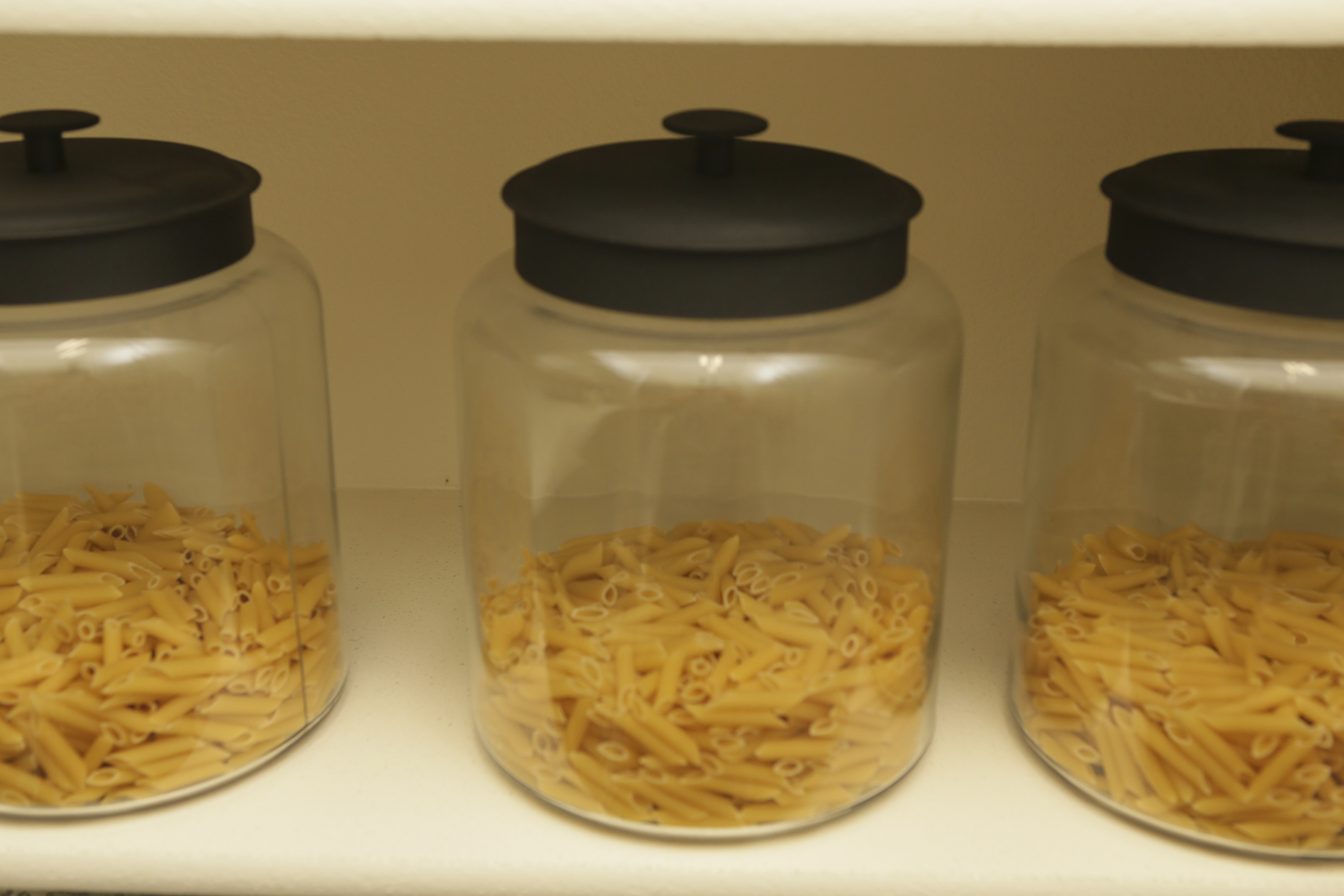 Metal Stock Pot and Glass Kitchen Canisters