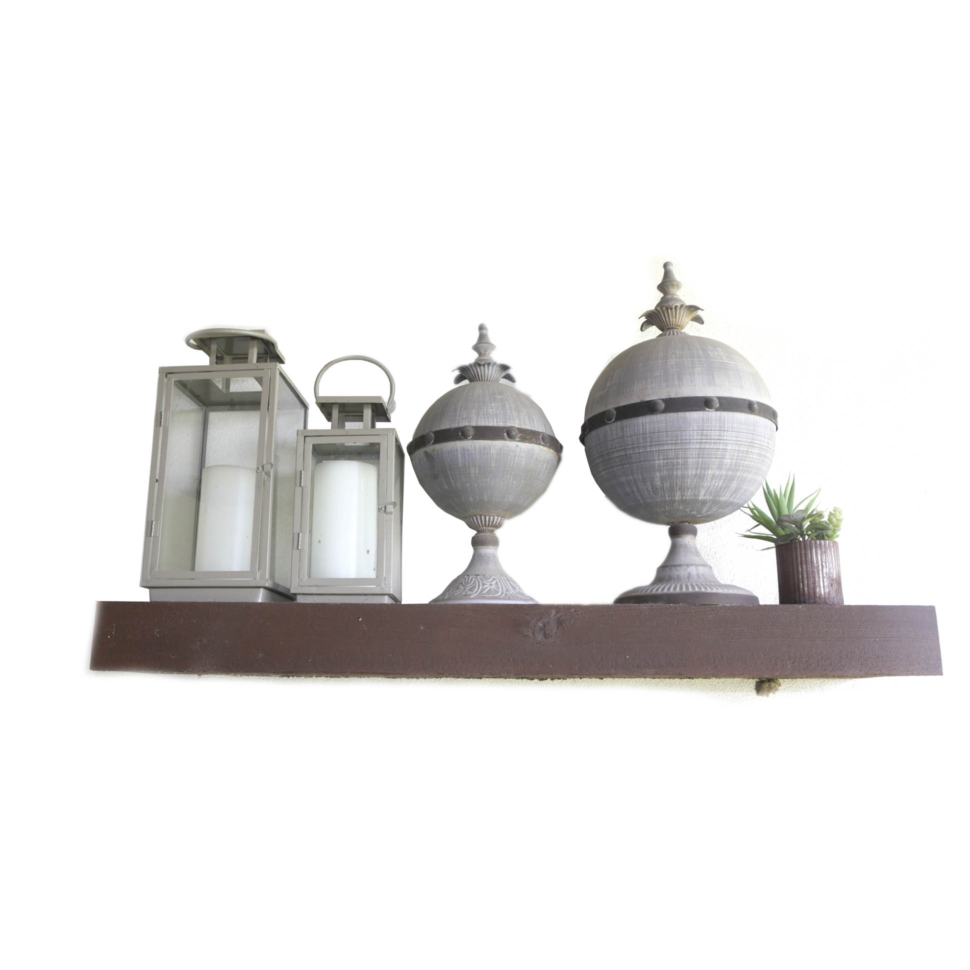 Decorative Lanterns, Lidded Jars, and a Silk Plant