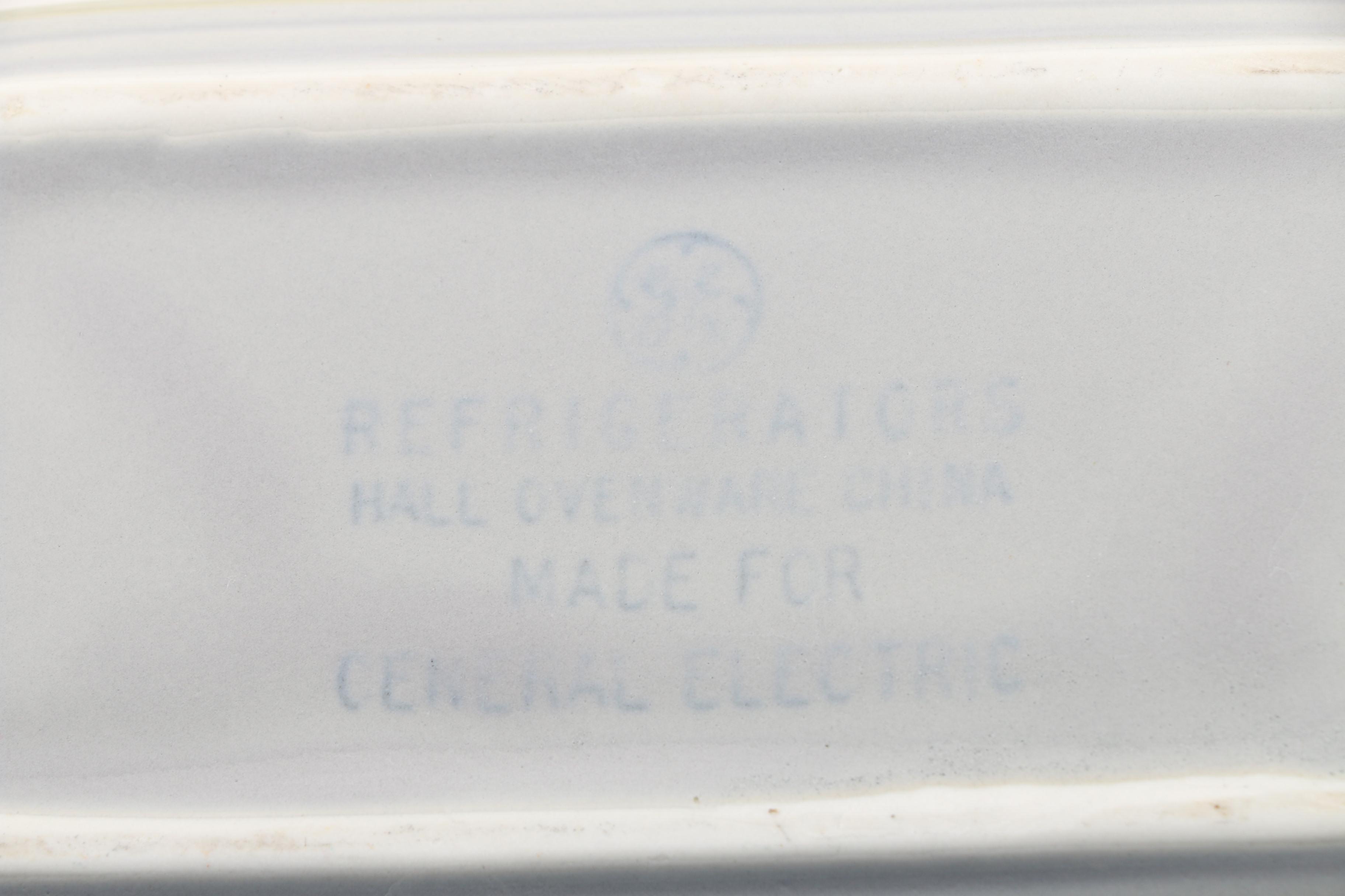 Vintage Hall Pottery Refrigerator Ware and Glass Cheese Preserver