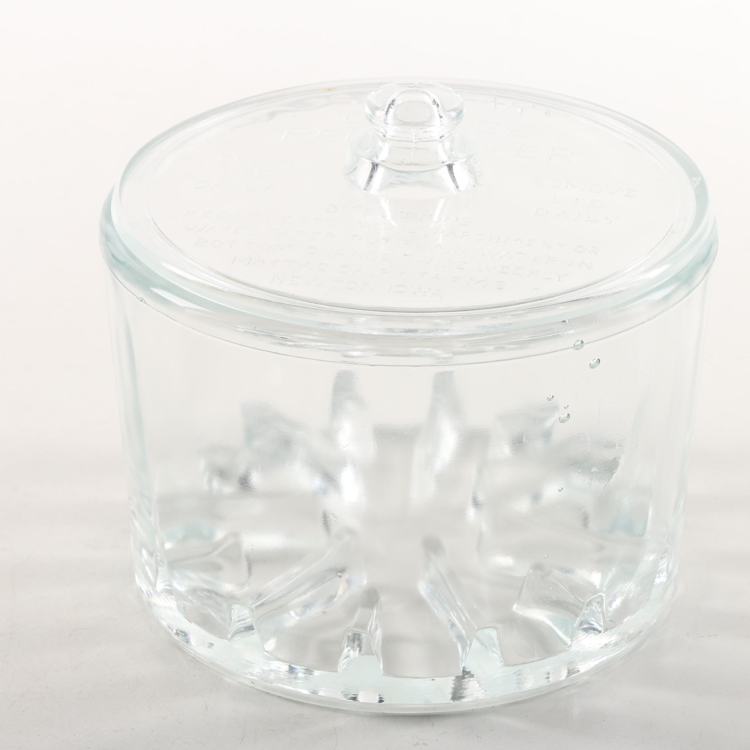 Vintage Hall Pottery Refrigerator Ware and Glass Cheese Preserver