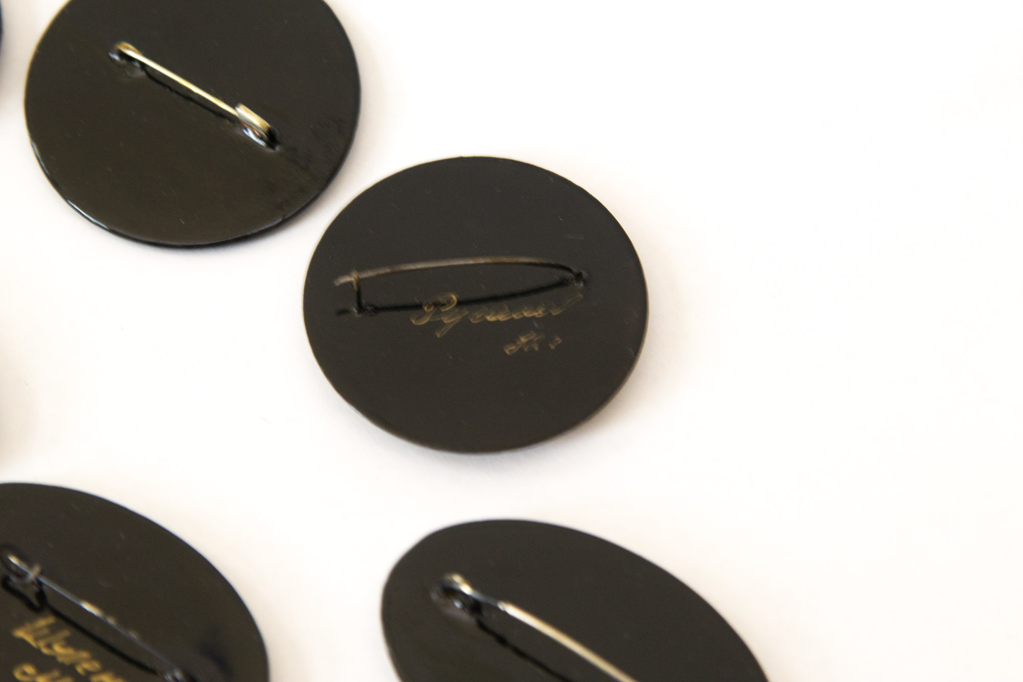 Signed Russian Palekh Hand-Painted Art Brooches