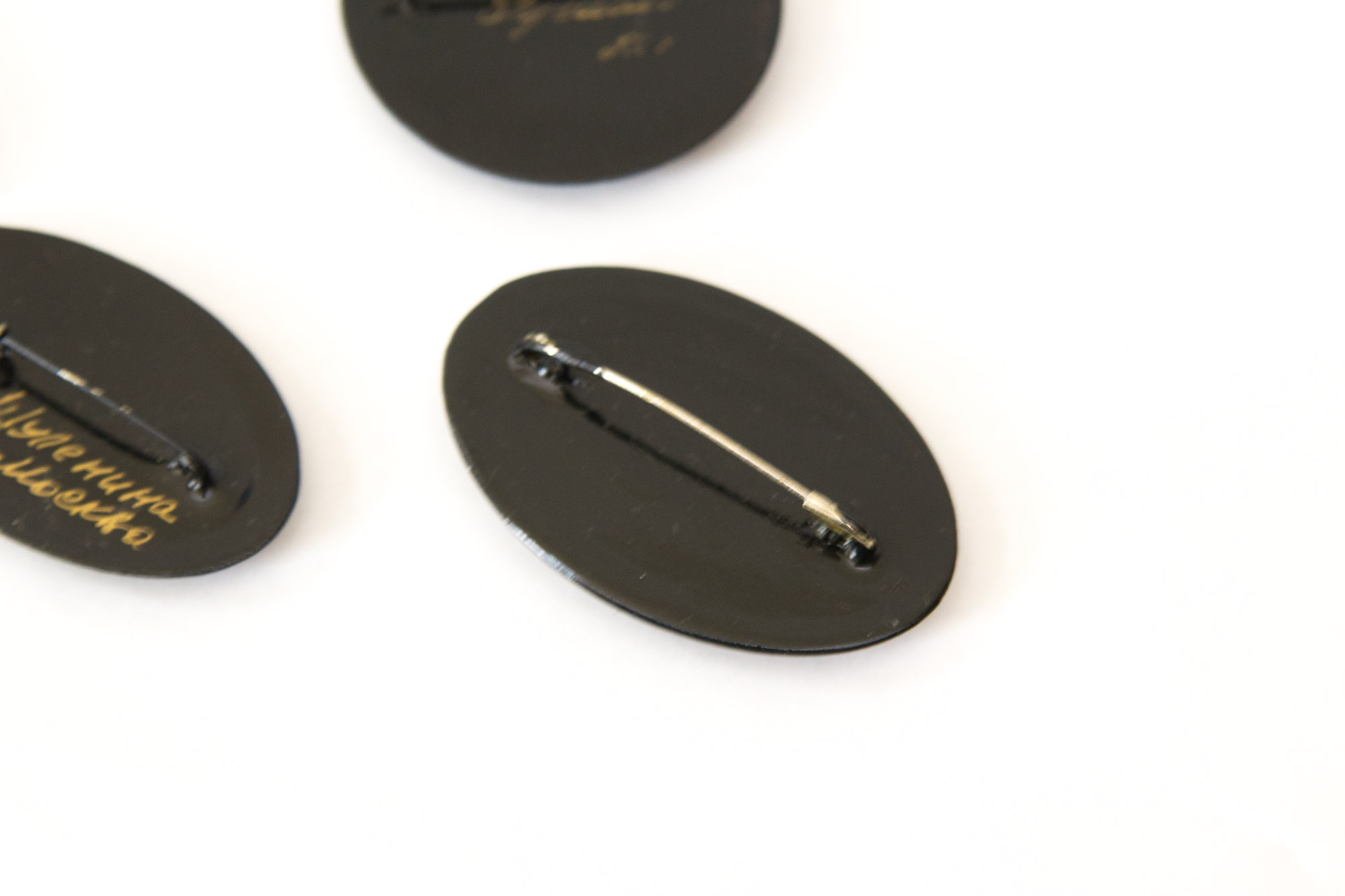 Signed Russian Palekh Hand-Painted Art Brooches