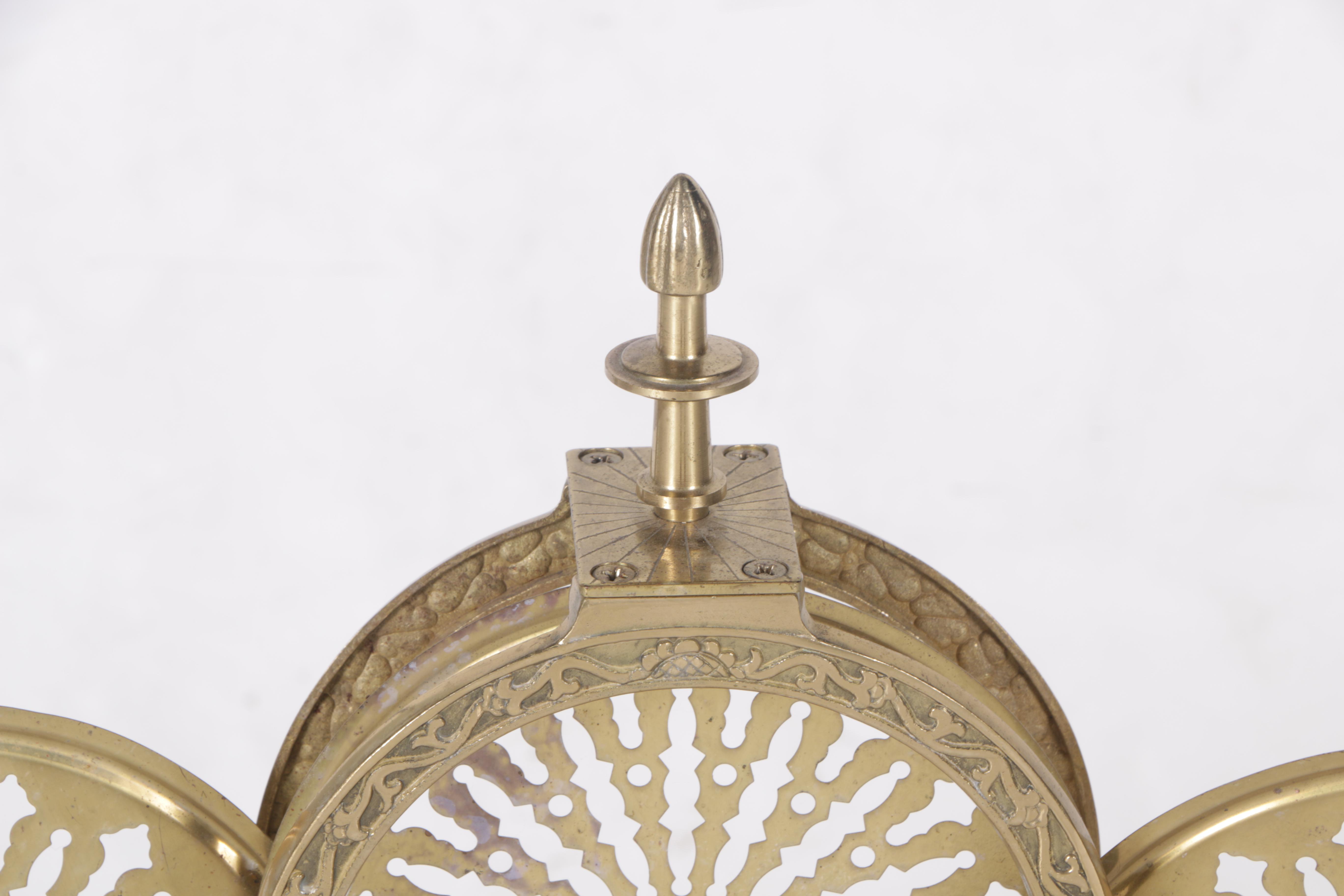 Vintage Louis XV Style Brass Fan Fireplace Screen