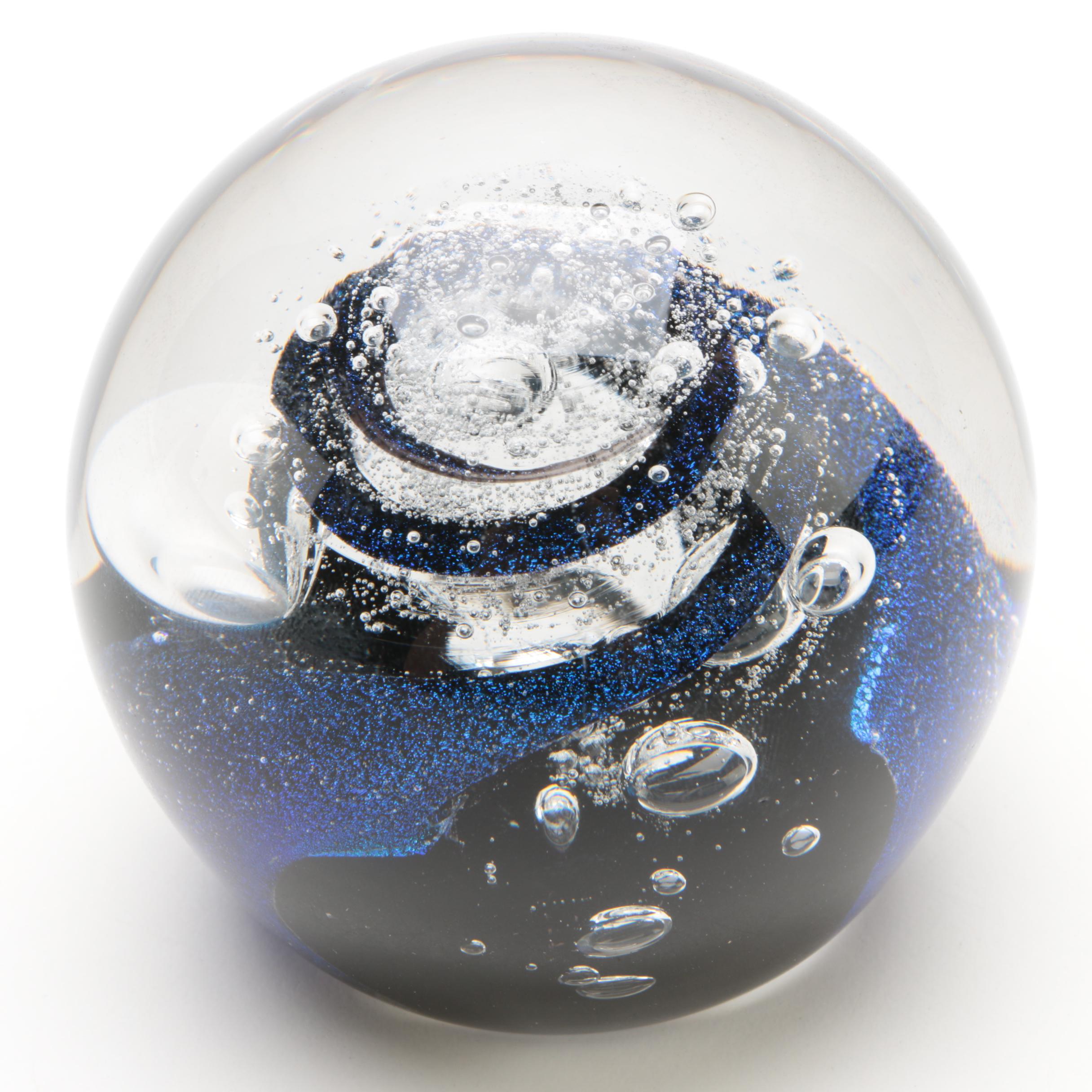 Signed and Dated Art Glass Paperweight 1998